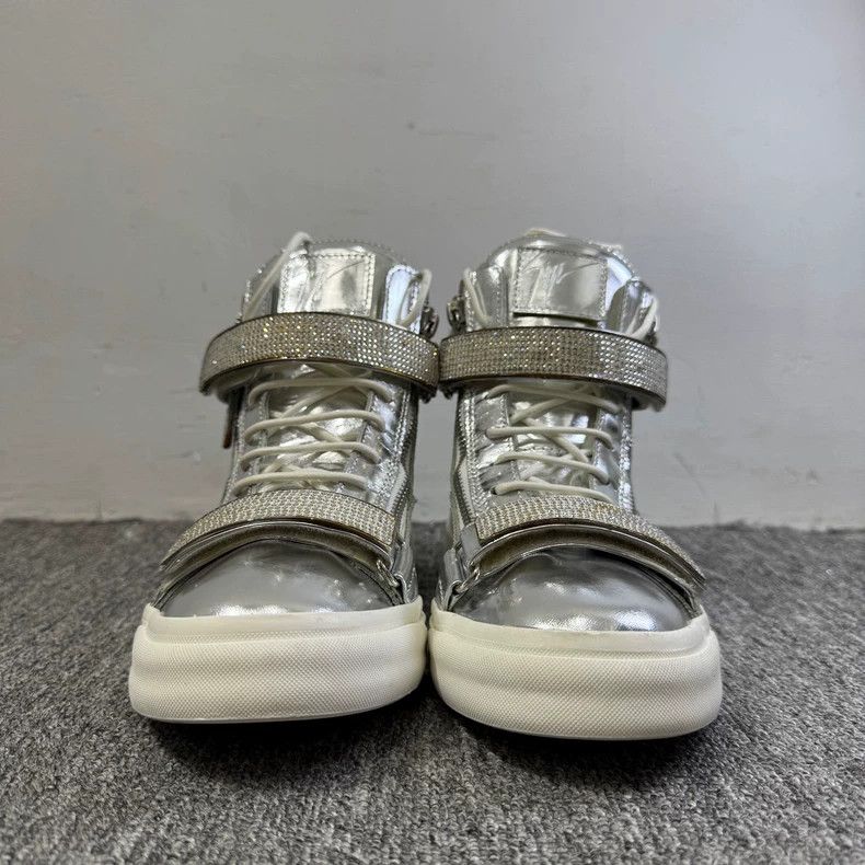 Vintage Giuseppe Zanotti Silver High-Top Sneakers Size US 8.5 / EU 41-42 - 2 Thumbnail