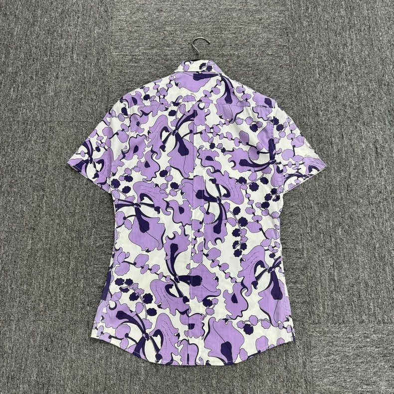 Gucci Gucci Purple Floral Short Sleeve Shirt Size US M / EU 48-50 / 2 - 2 Thumbnail