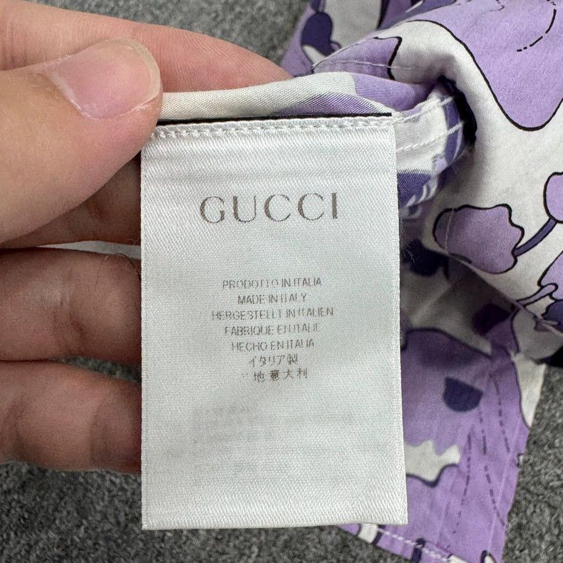 Gucci Gucci Purple Floral Short Sleeve Shirt Size US M / EU 48-50 / 2 - 4 Thumbnail