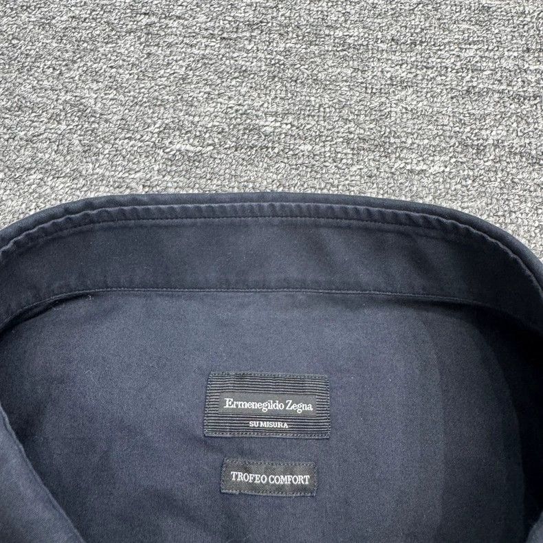 Ermenegildo Zegna Ermenegildo Zegna Solid Color Long Sleeve Shirt Size US M / EU 48-50 / 2 - 3 Thumbnail