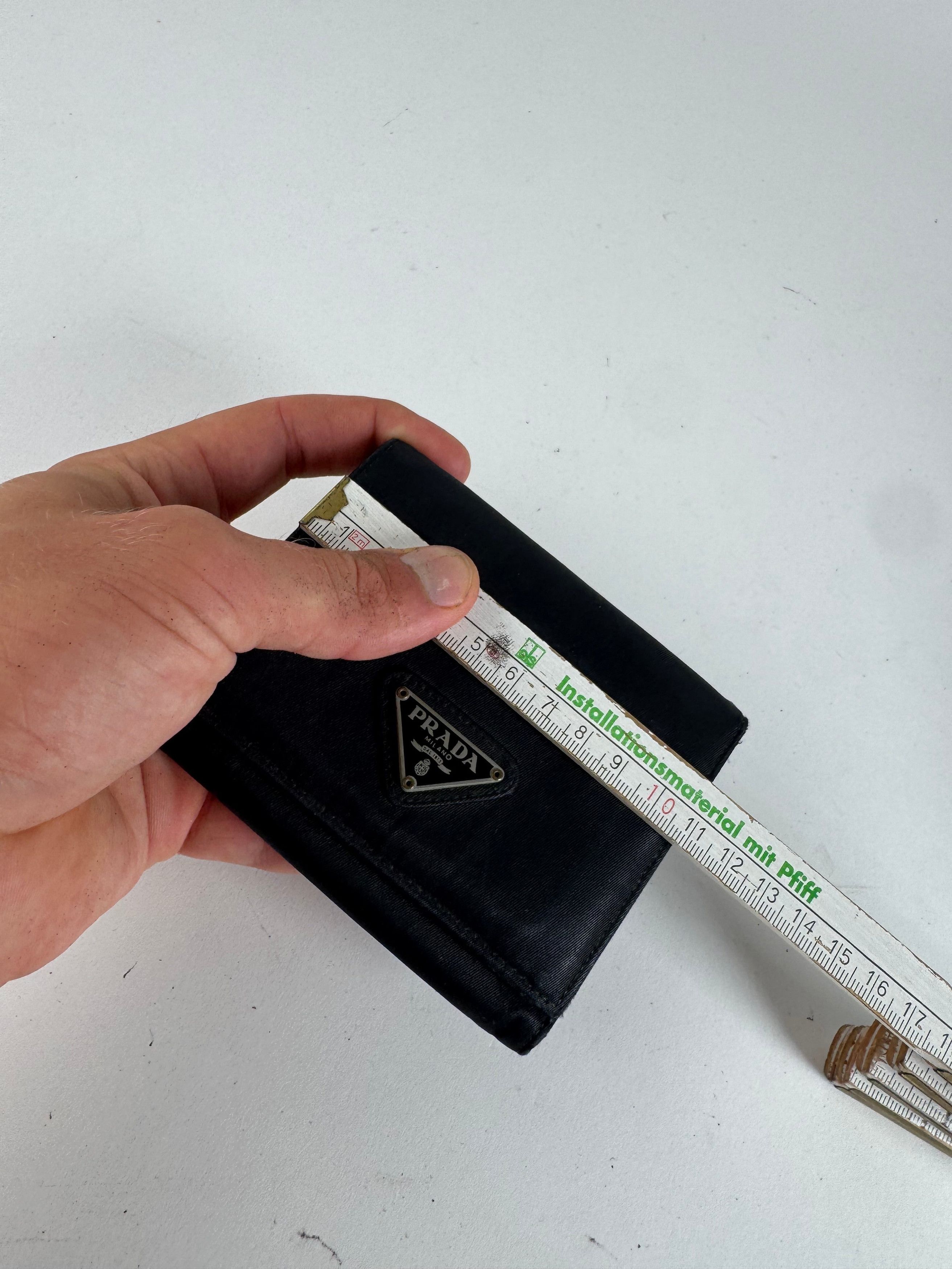 Prada Vintage Triangle Polyester leather wallet black Size ONE SIZE - 7 Thumbnail