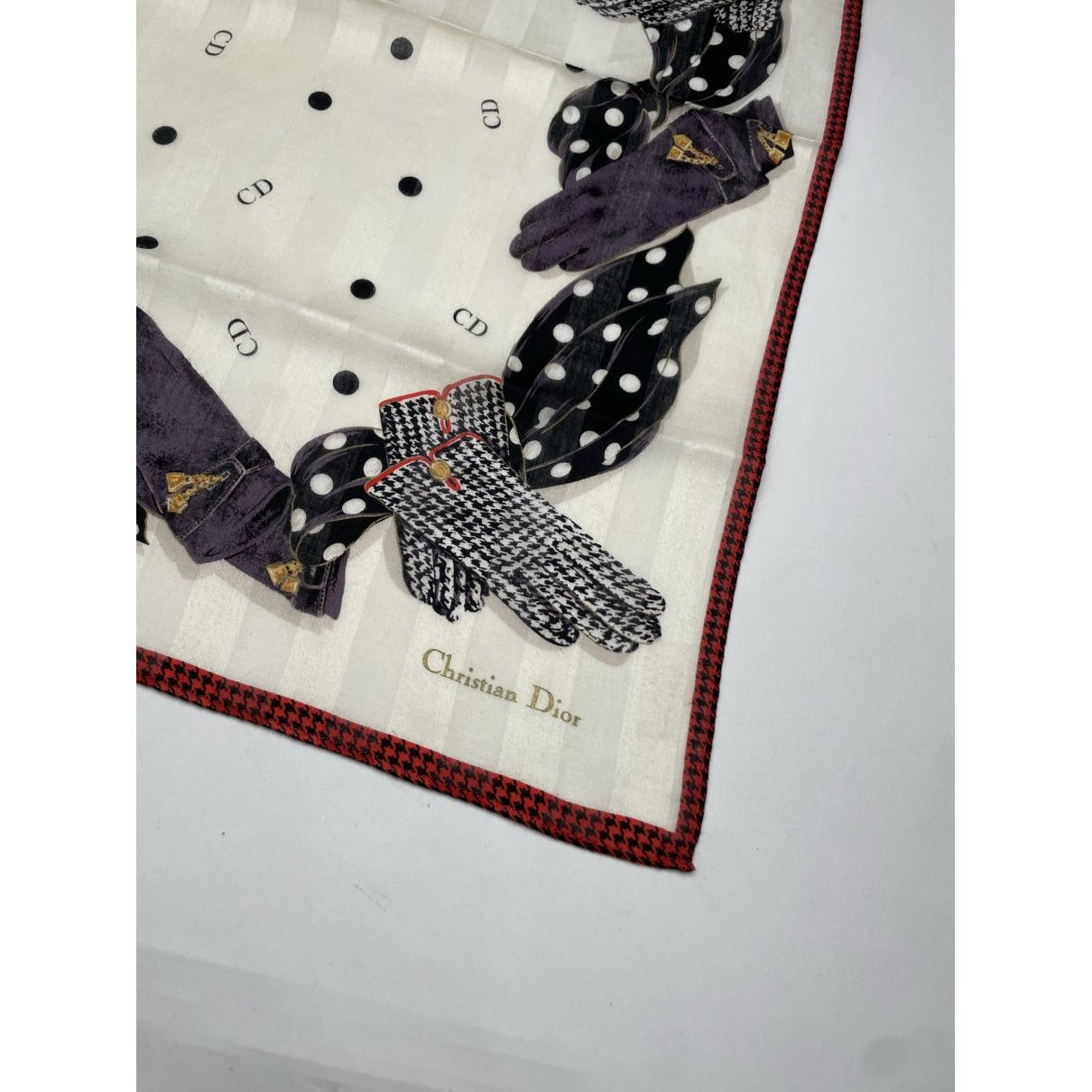 Dior White Silk Scarf Size ONE SIZE - 2 Thumbnail