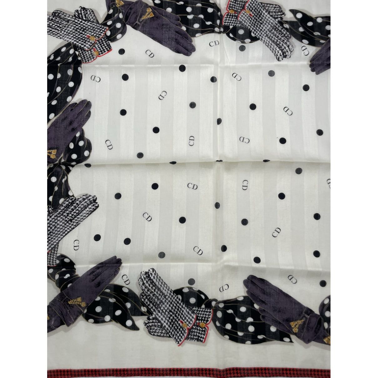 Dior White Silk Scarf Size ONE SIZE - 4 Thumbnail