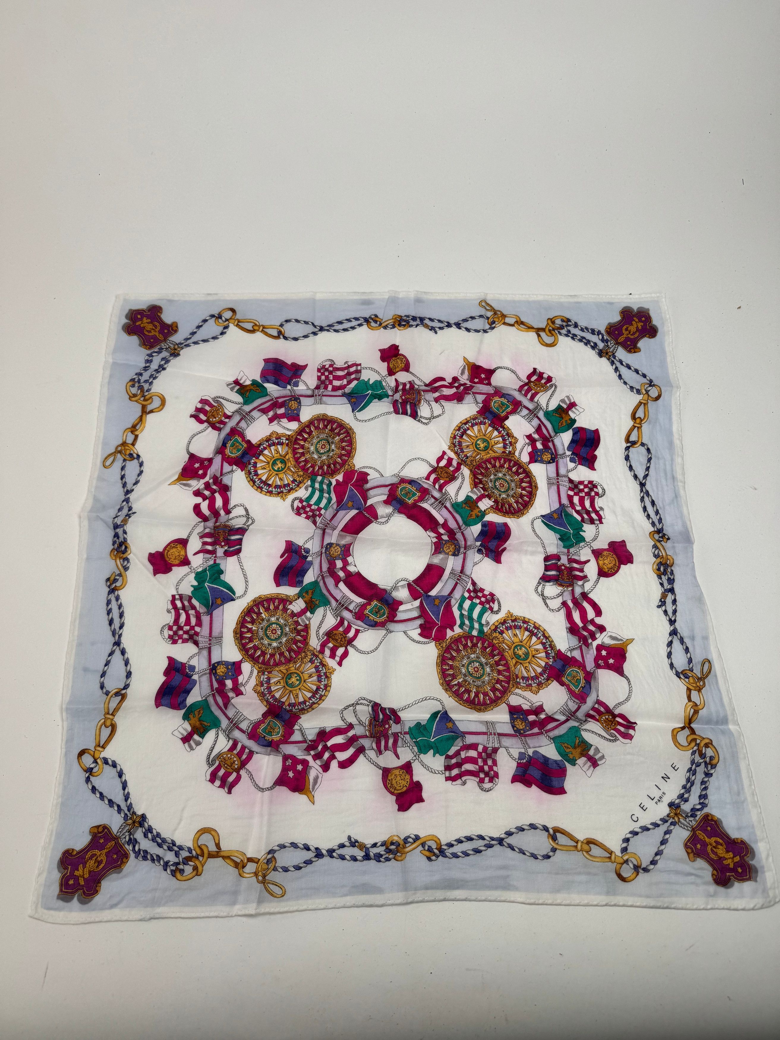 Celine Vintage floral scarf Size ONE SIZE - 9 Thumbnail