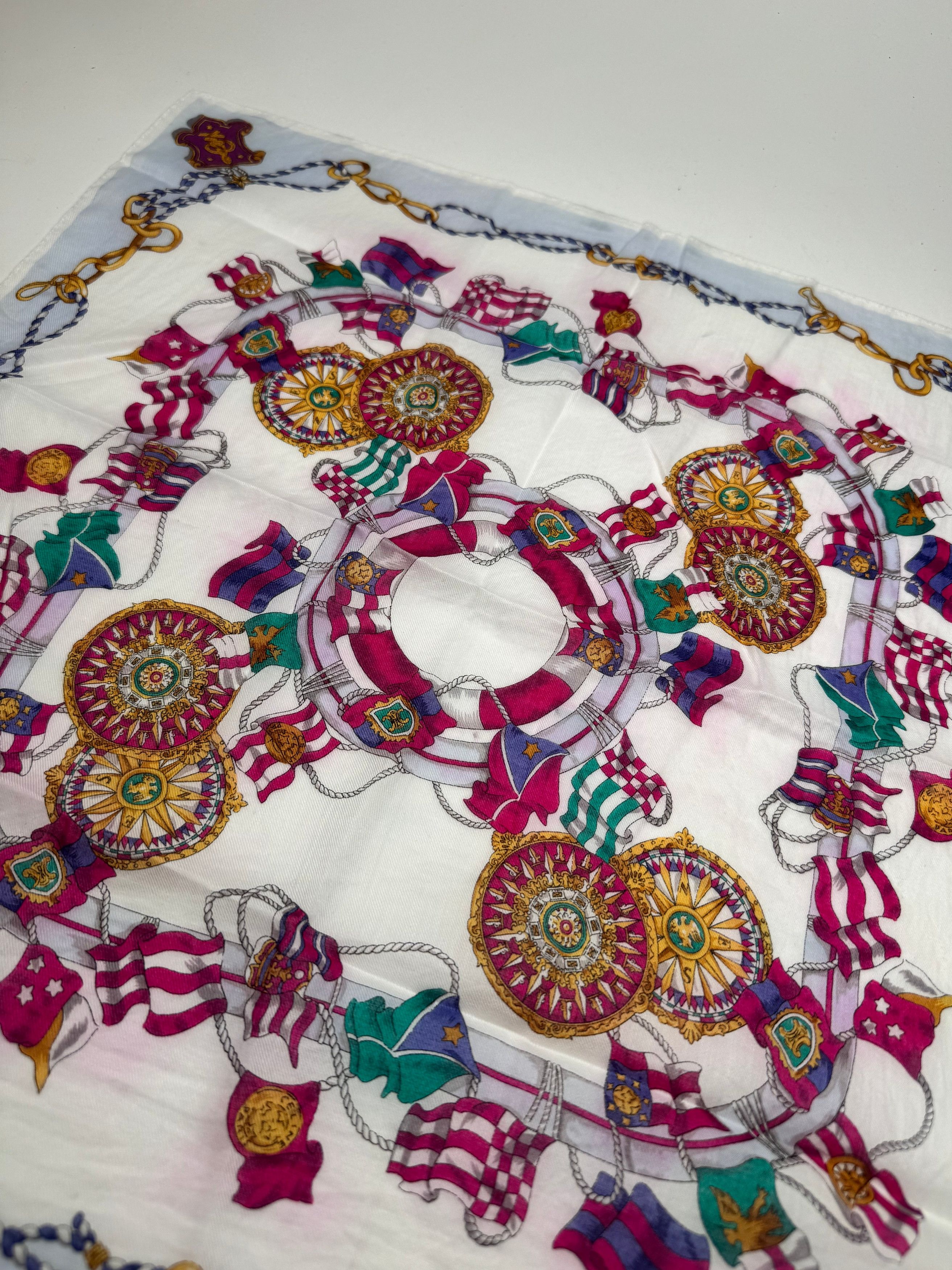 Celine Vintage floral scarf Size ONE SIZE - 3 Thumbnail