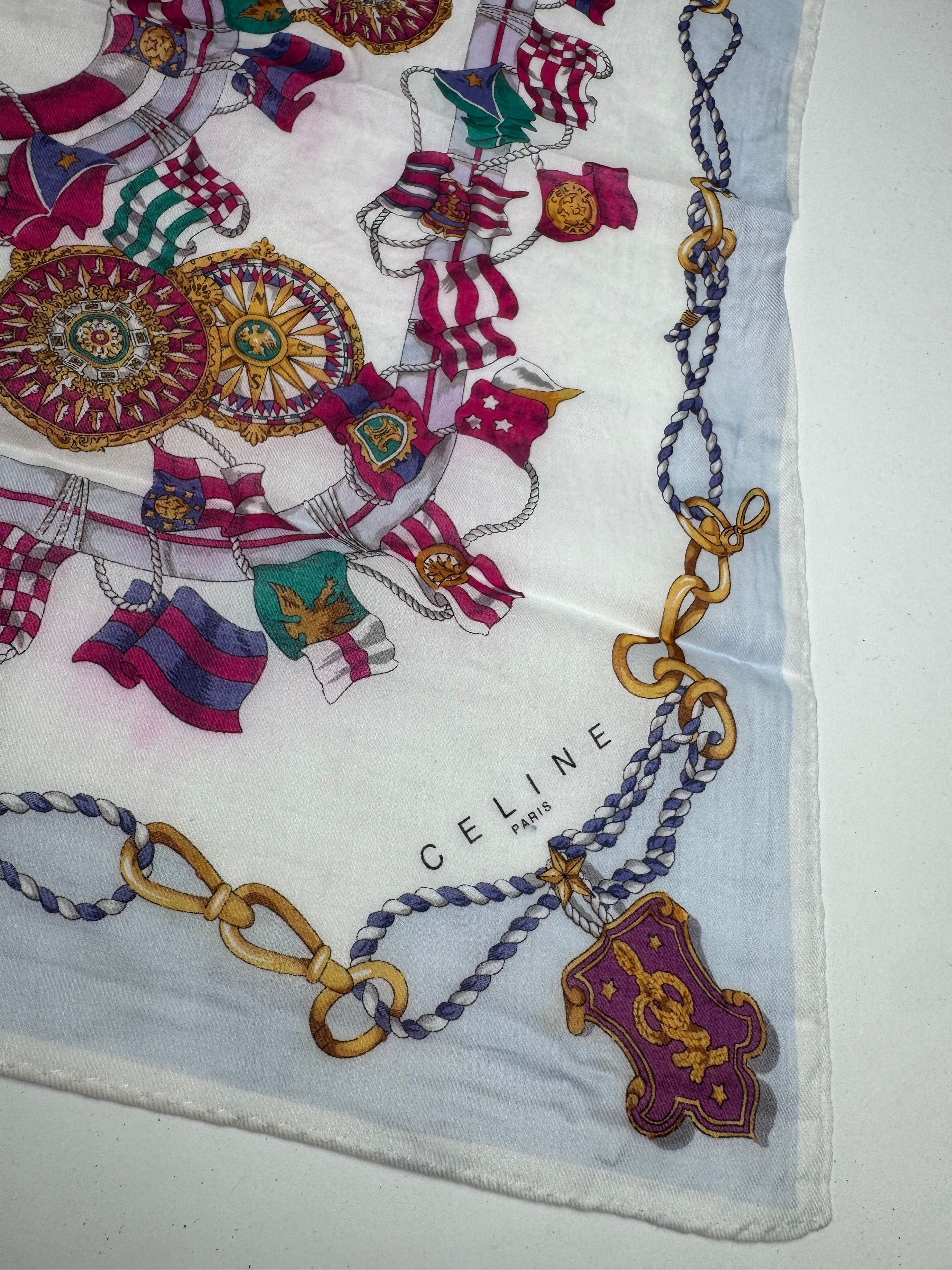 Celine Vintage floral scarf Size ONE SIZE - 2 Thumbnail