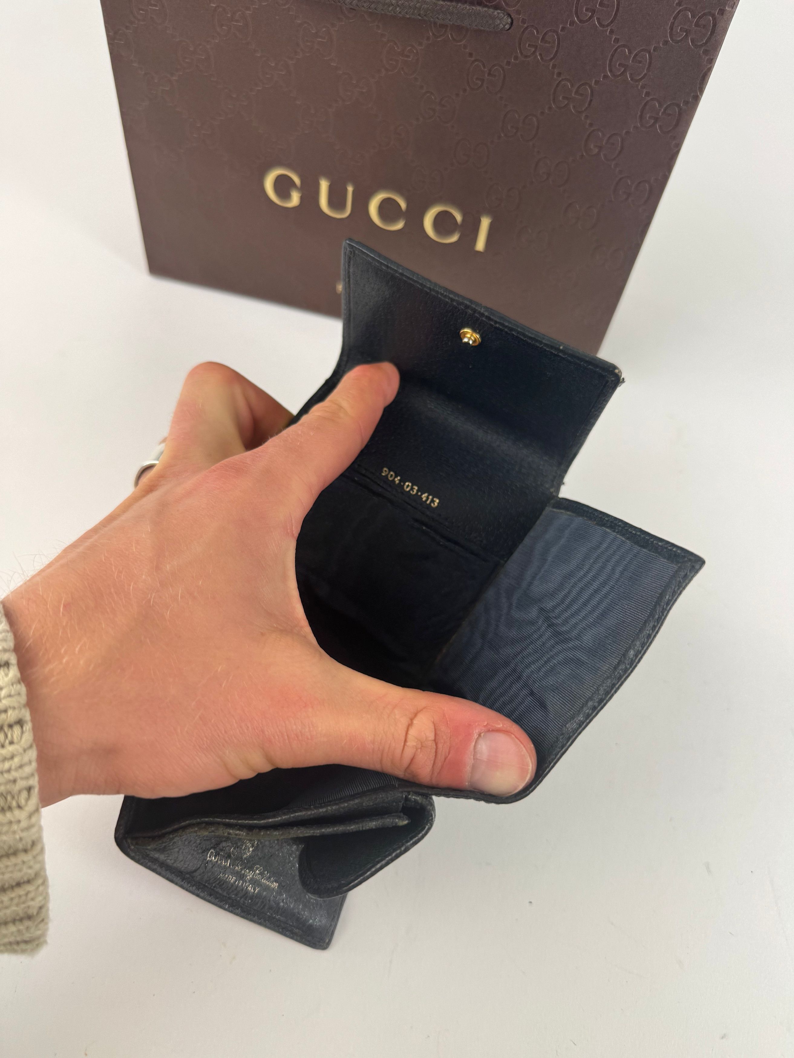 Gucci Vintage Ophidia Monogram Leather wallet black gray Size ONE SIZE - 5 Thumbnail