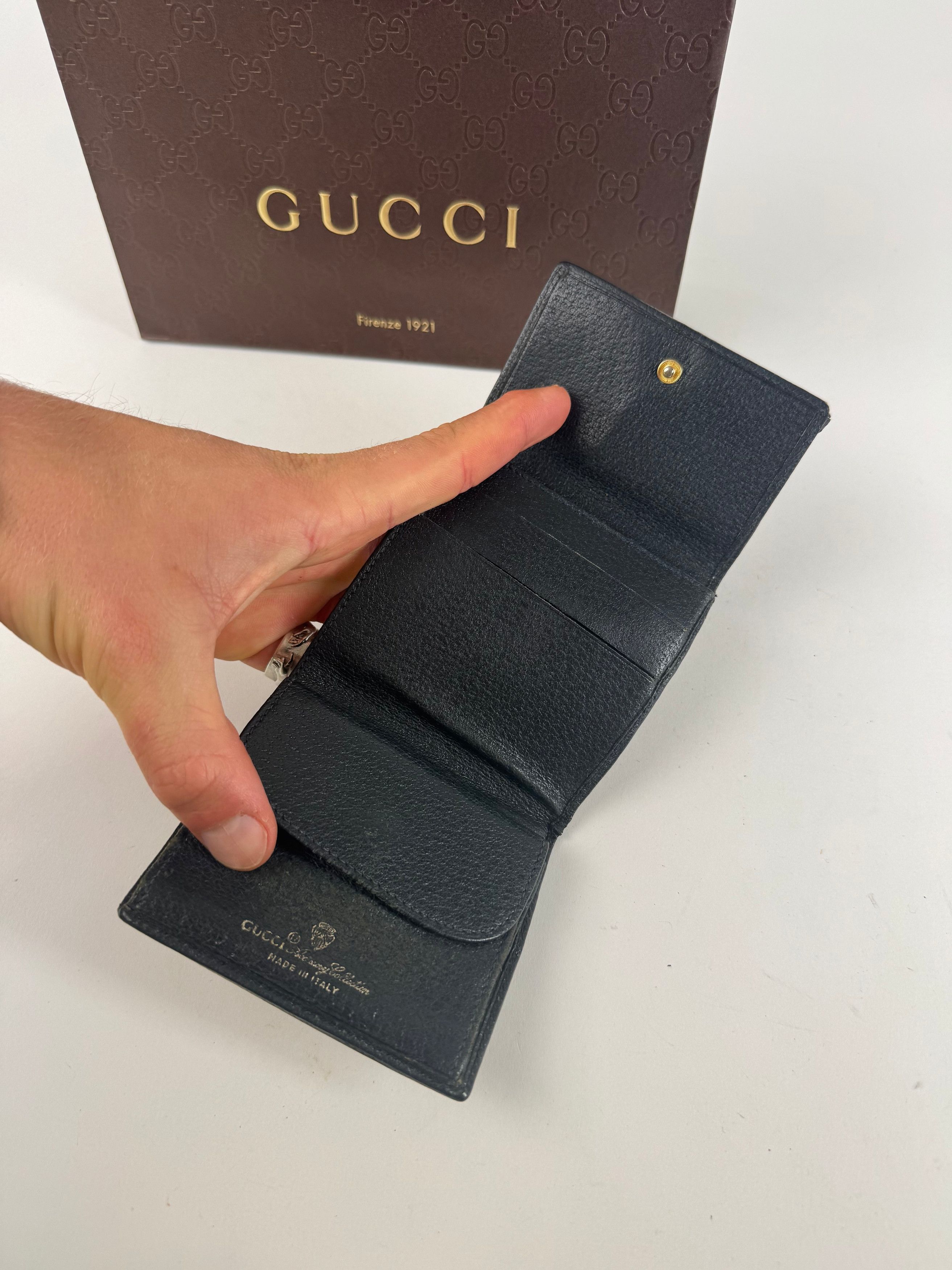 Gucci Vintage Ophidia Monogram Leather wallet black gray Size ONE SIZE - 8 Thumbnail
