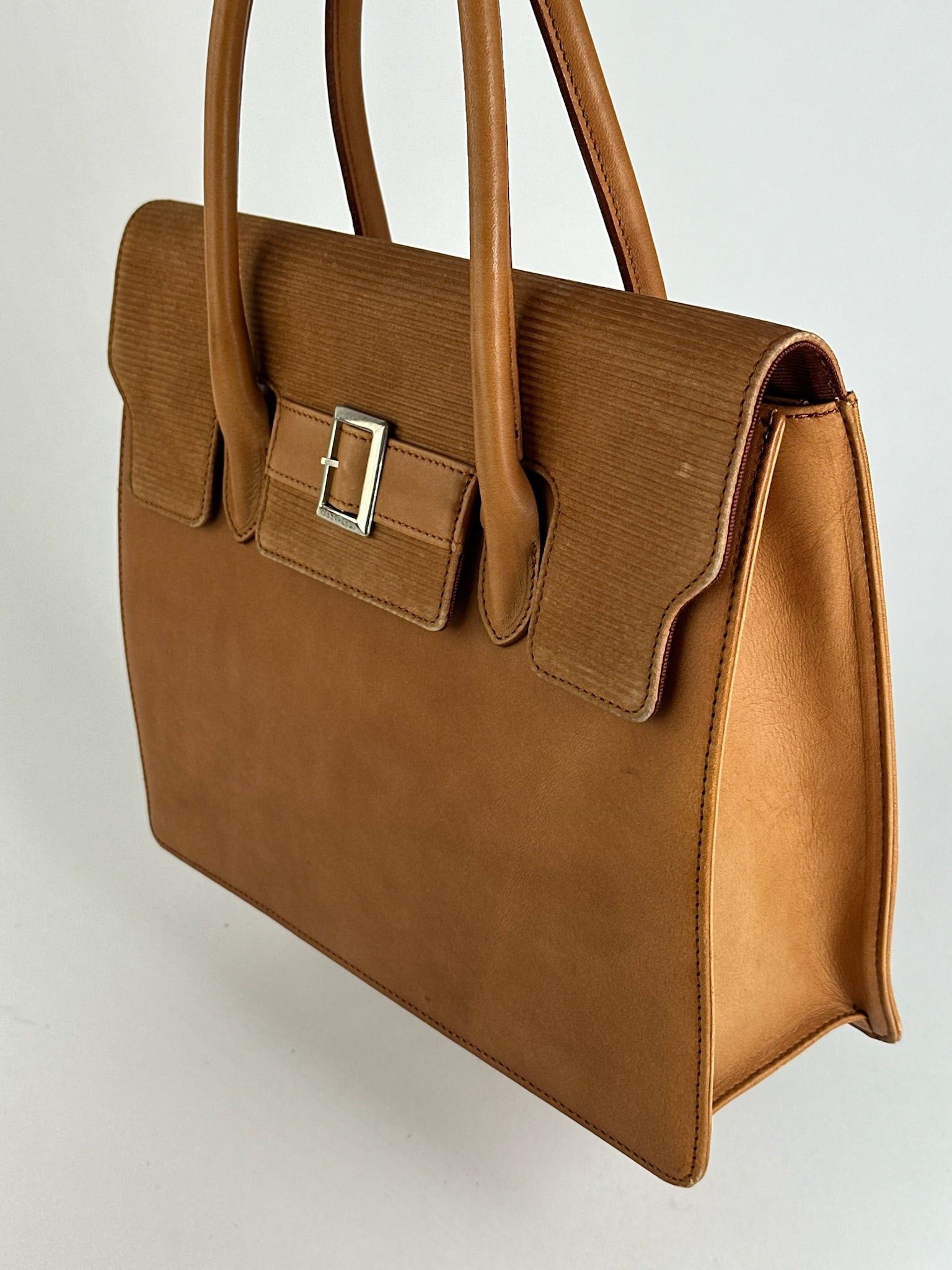 Courreges Vintage Leather Wool bag brown Size ONE SIZE - 11 Thumbnail
