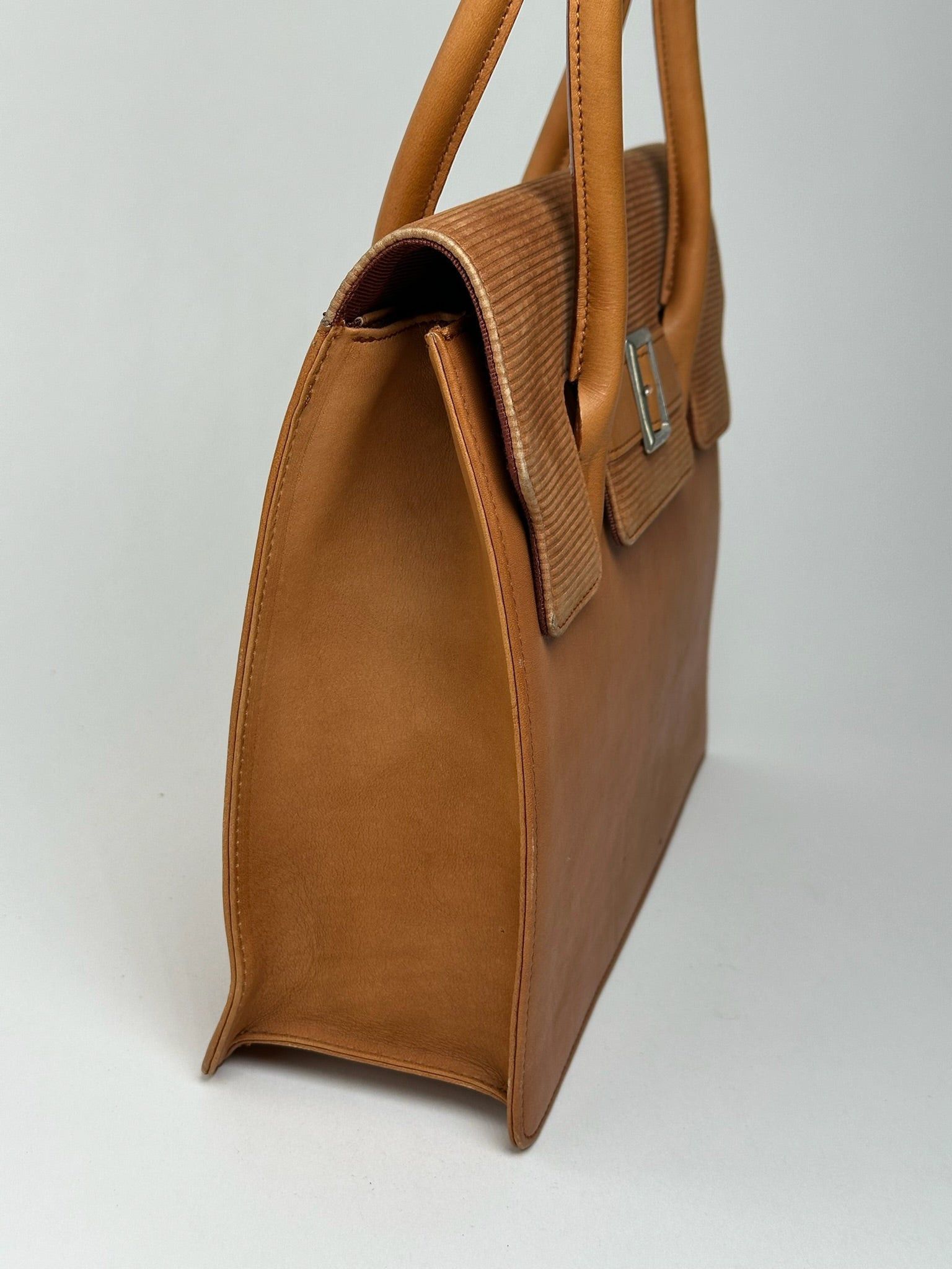 Courreges Vintage Leather Wool bag brown Size ONE SIZE - 7 Thumbnail