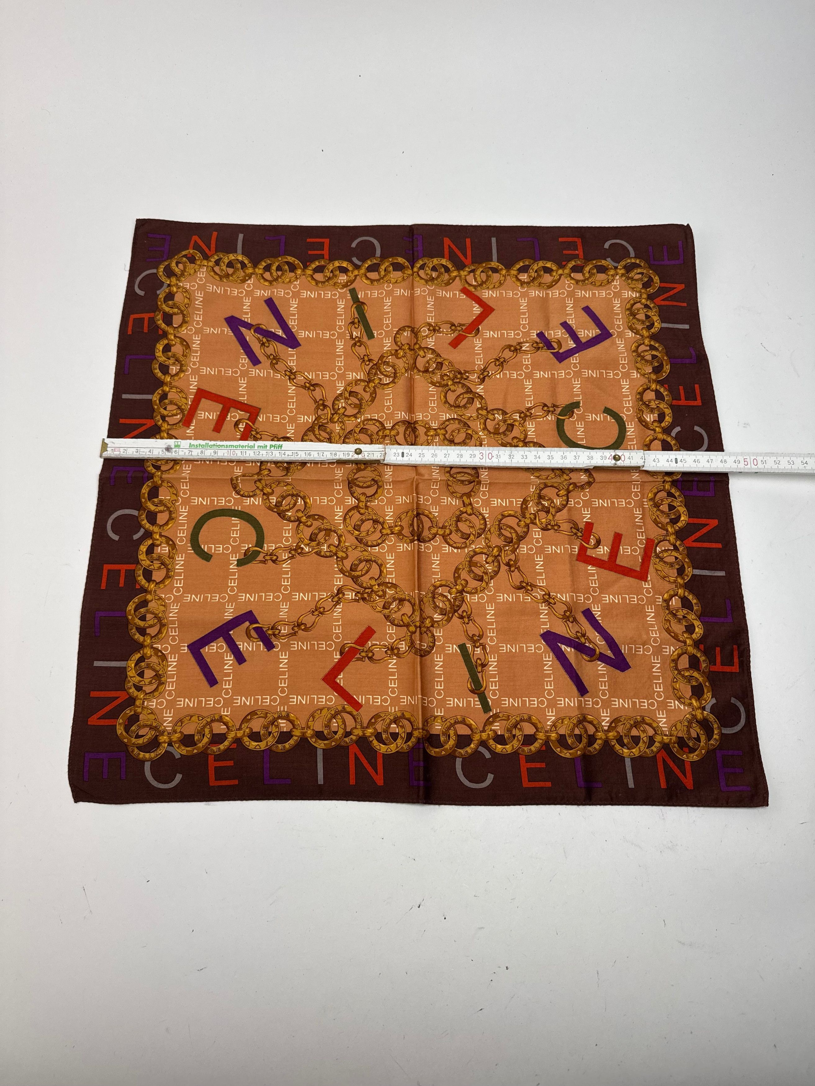 Celine Vintage Scarf Orange Brown Size ONE SIZE - 6 Thumbnail