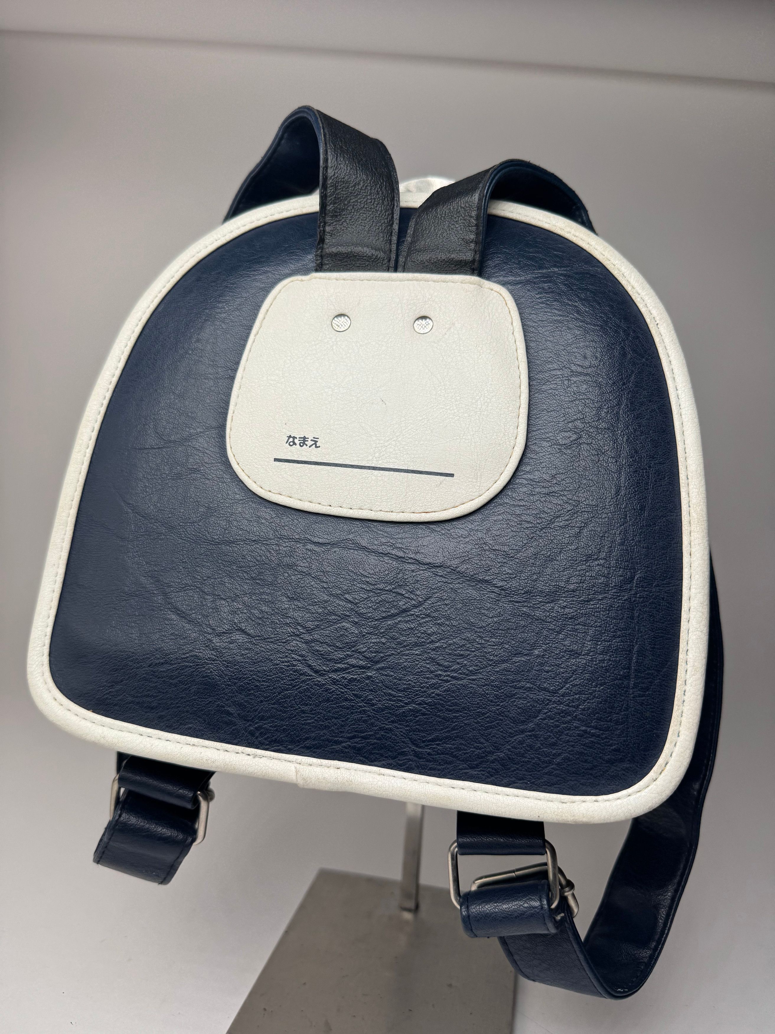 Courreges Vintage Paris Leather bag pack navy white Size ONE SIZE - 8 Thumbnail
