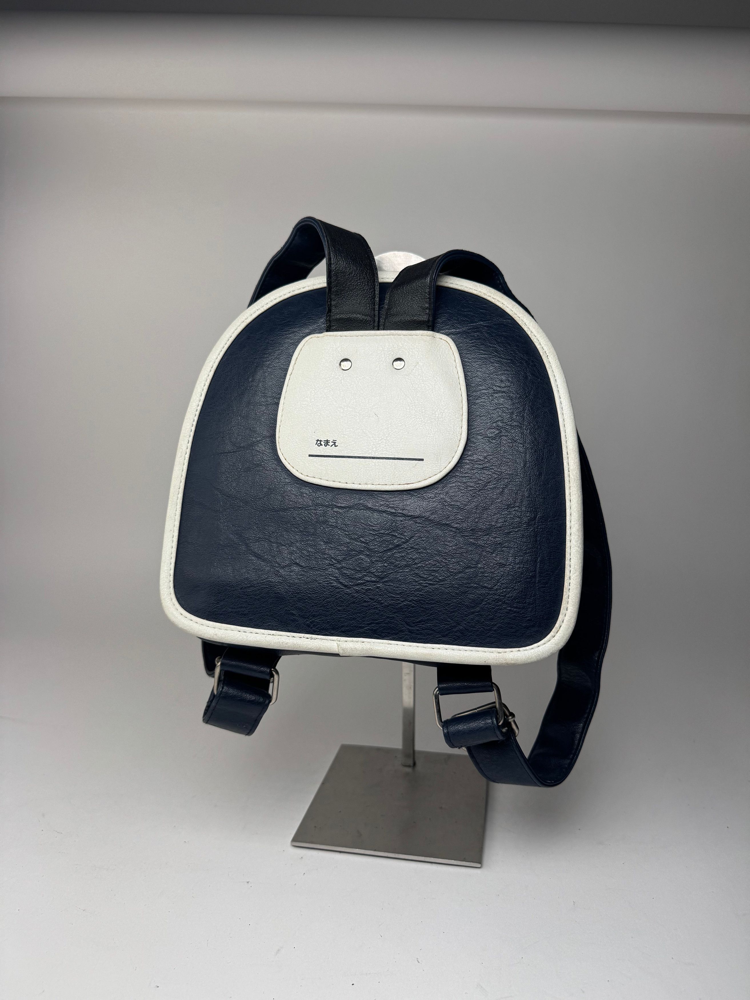 Courreges Vintage Paris Leather bag pack navy white Size ONE SIZE - 2 Thumbnail