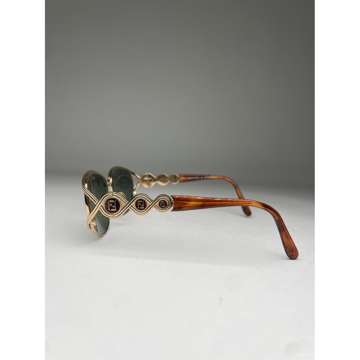 Fendi Brown Metal Sunglasses Size ONE SIZE - 2 Thumbnail