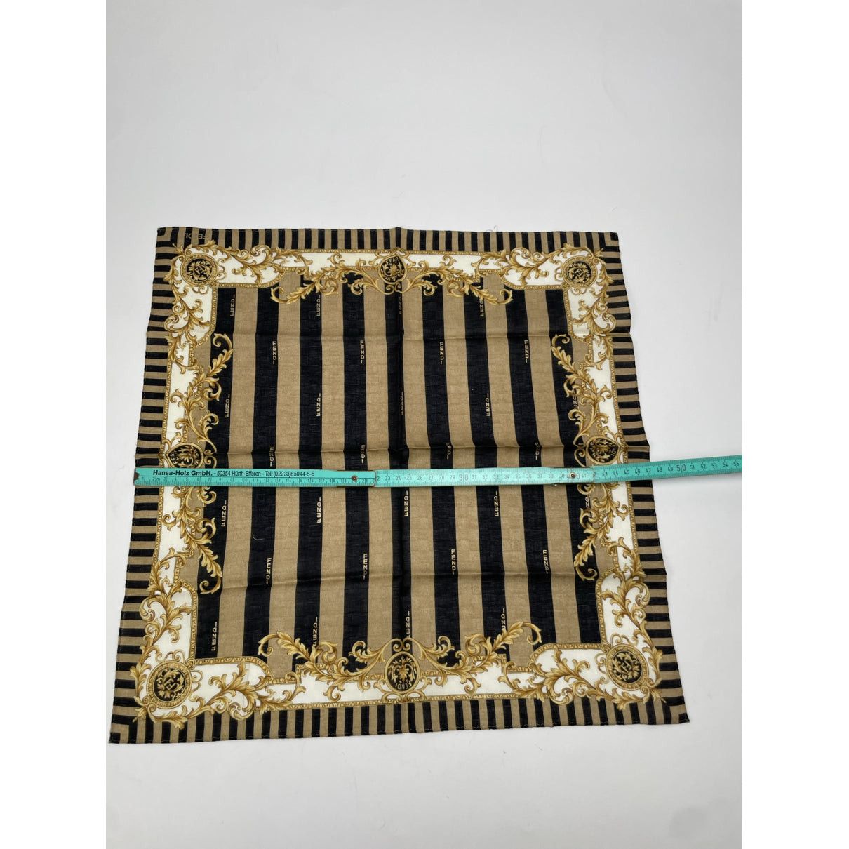 Fendi Brown Silk Scarf Size ONE SIZE - 5 Thumbnail