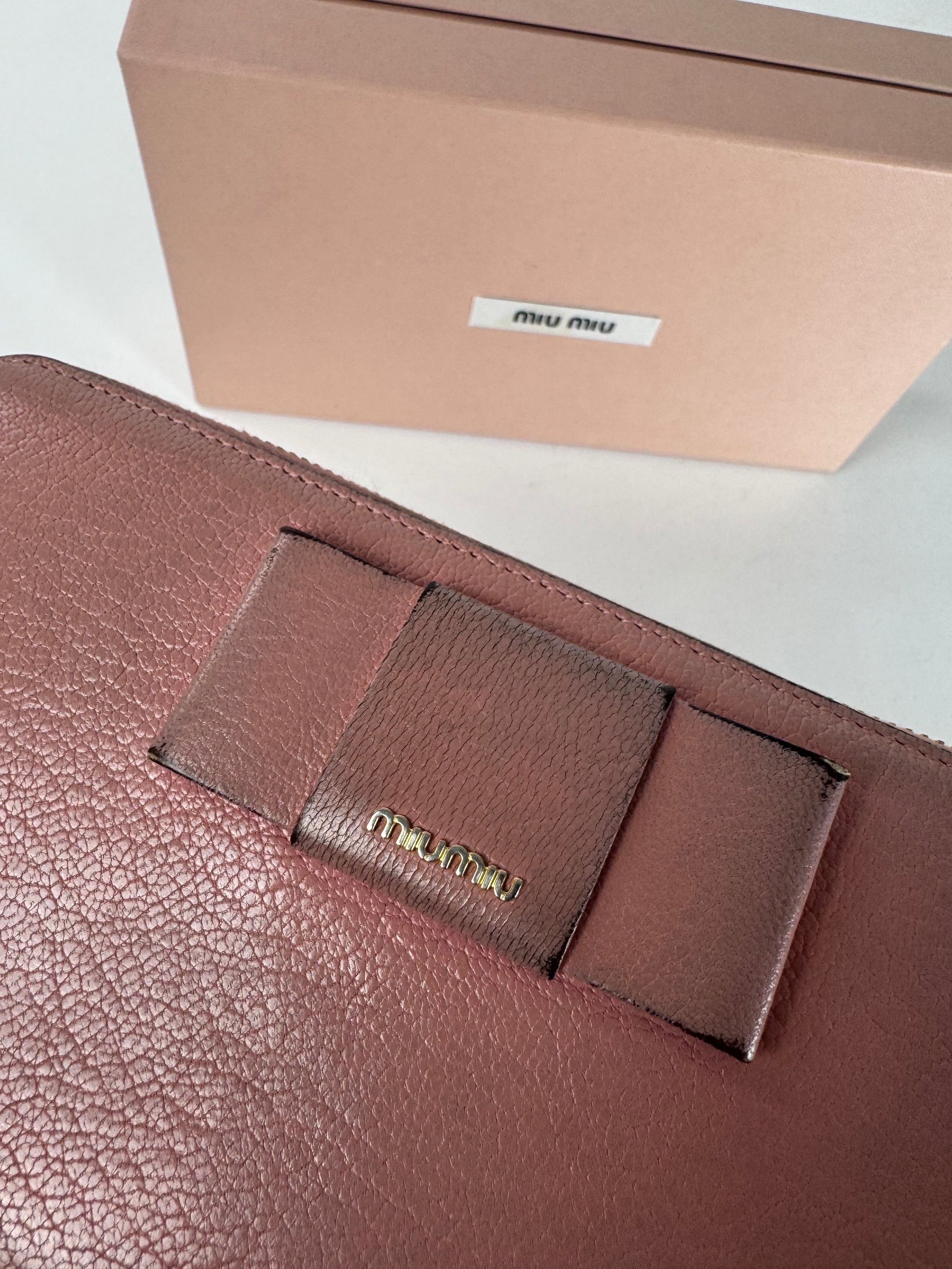 Miu Miu Vintage Leather Wallet Pink Size ONE SIZE - 9 Thumbnail