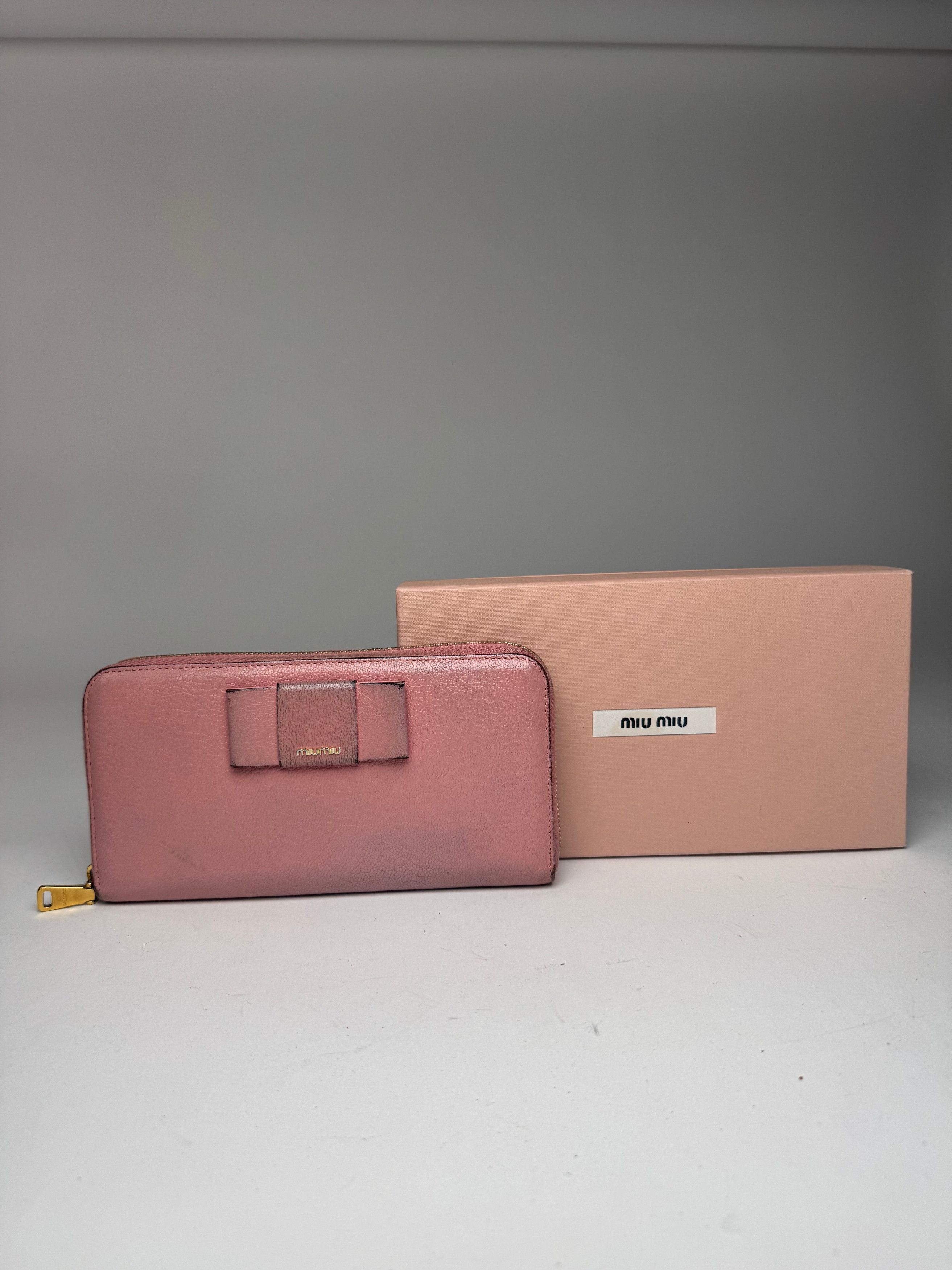 Miu Miu Vintage Leather Wallet Pink Size ONE SIZE - 5 Thumbnail