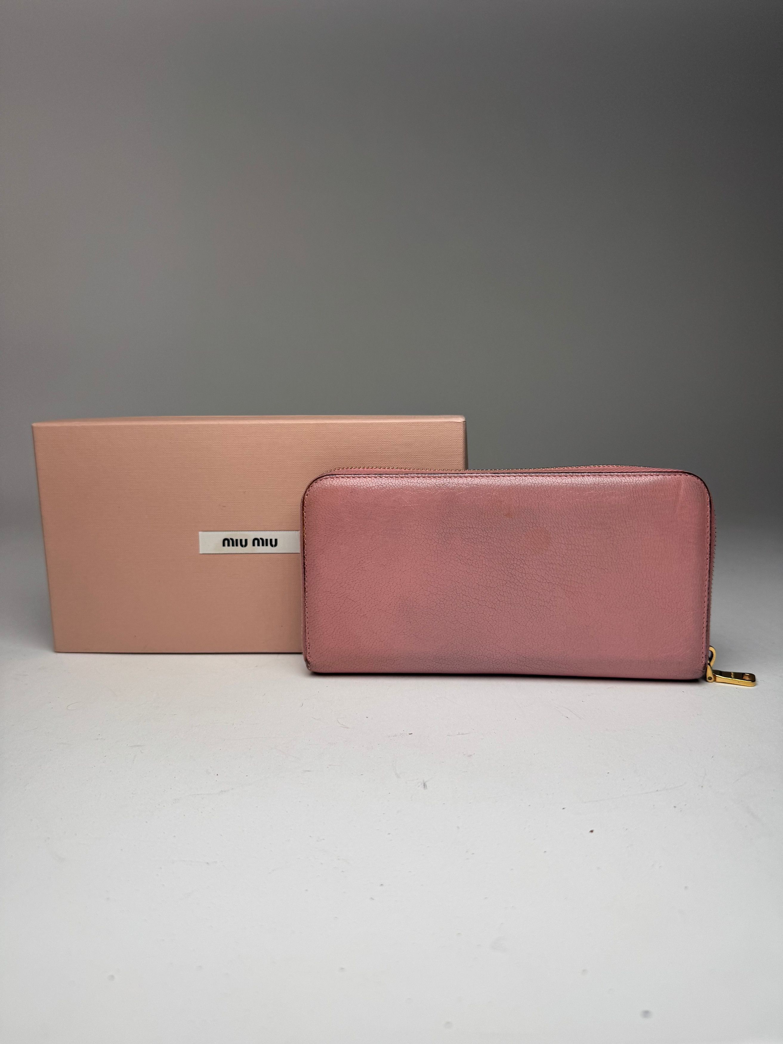 Miu Miu Vintage Leather Wallet Pink Size ONE SIZE - 7 Thumbnail