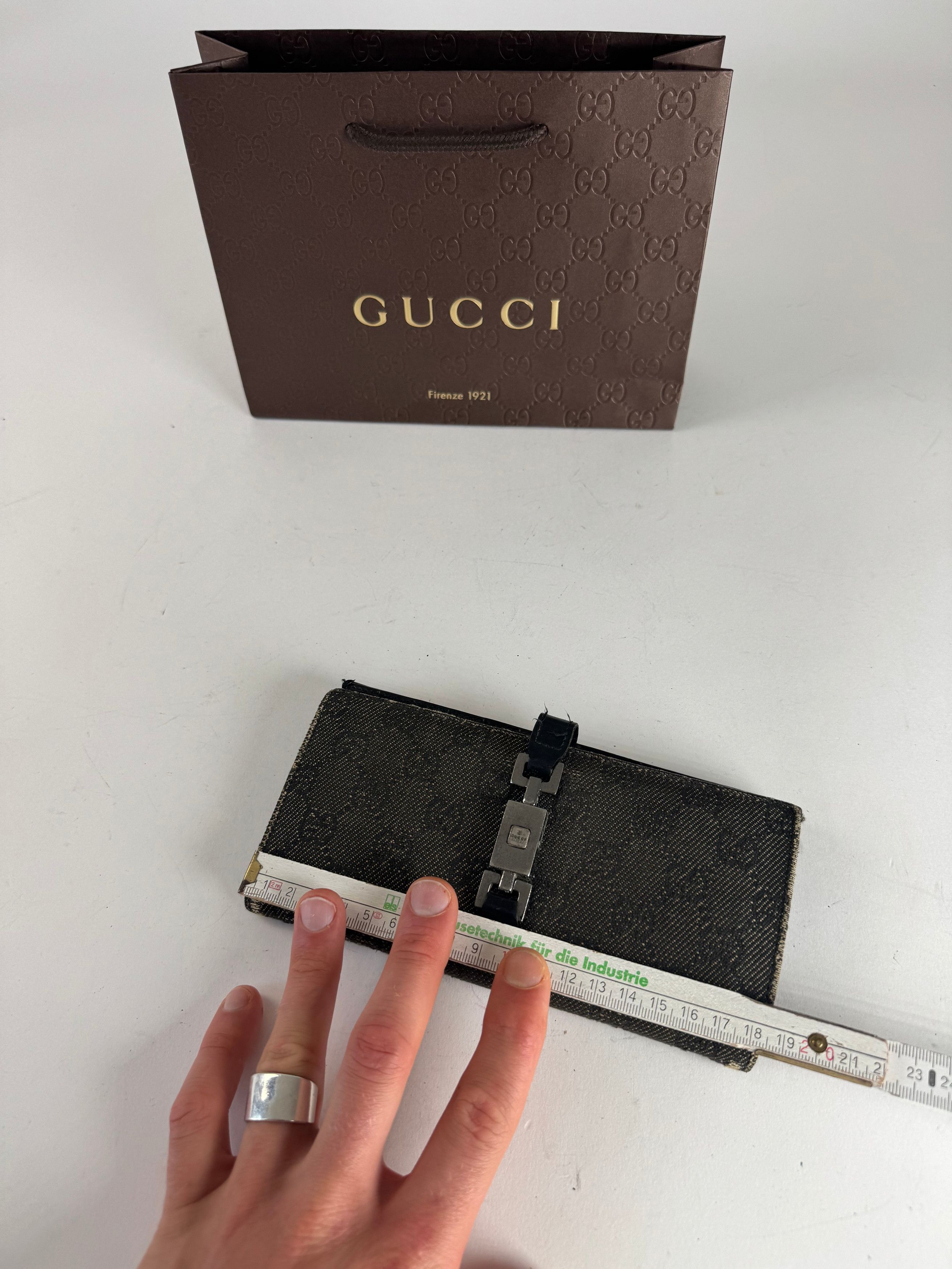 Gucci Vintage Jackie Monogram Leather Wallet Black Size ONE SIZE - 3 Thumbnail