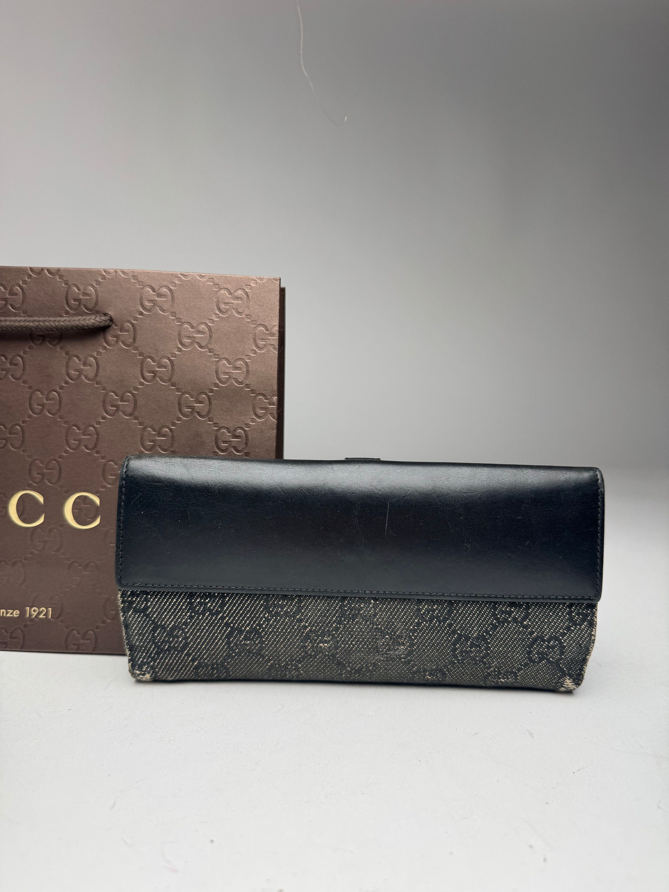 Gucci Vintage Jackie Monogram Leather Wallet Black Size ONE SIZE - 6 Thumbnail