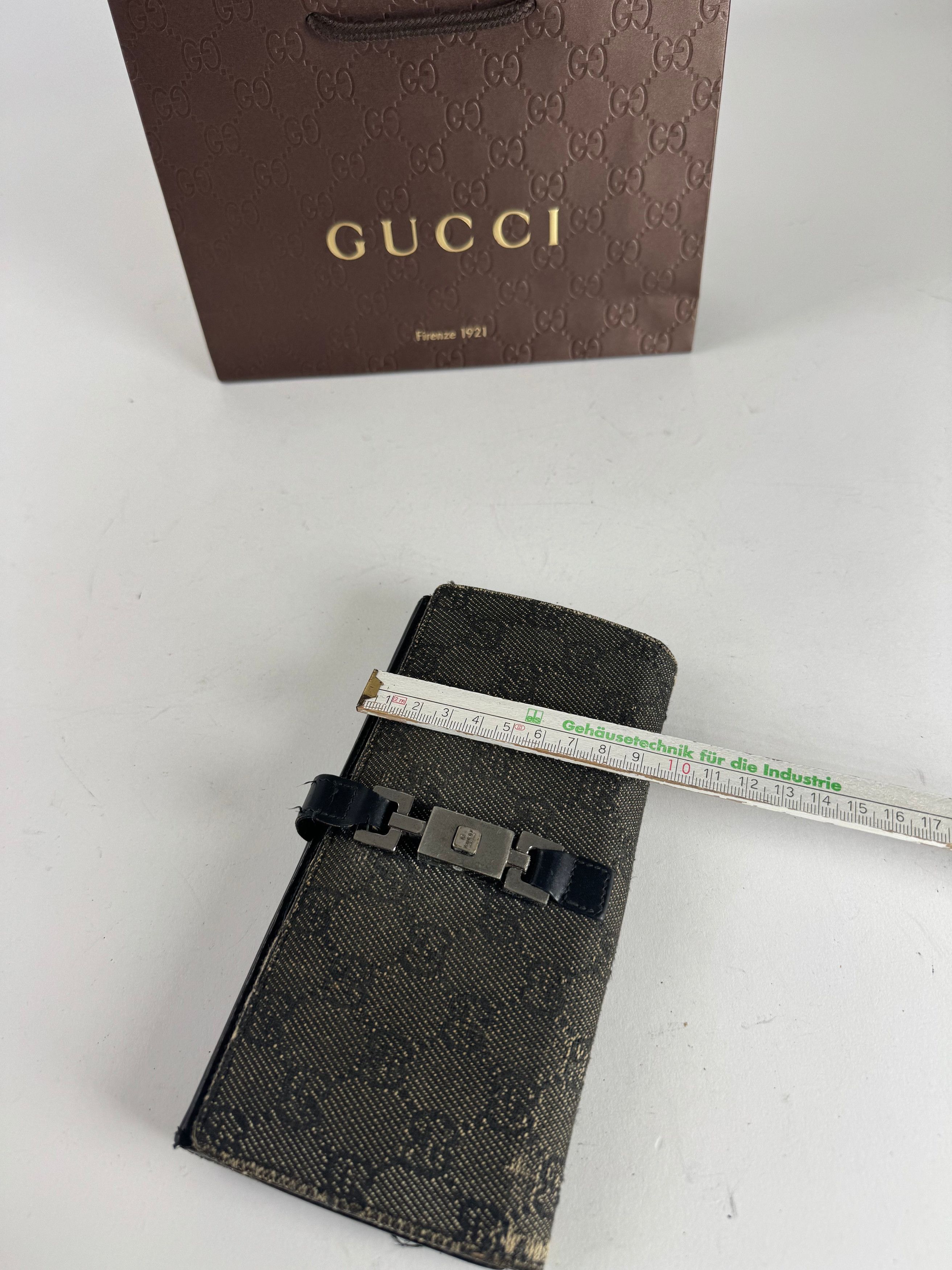 Gucci Vintage Jackie Monogram Leather Wallet Black Size ONE SIZE - 4 Thumbnail