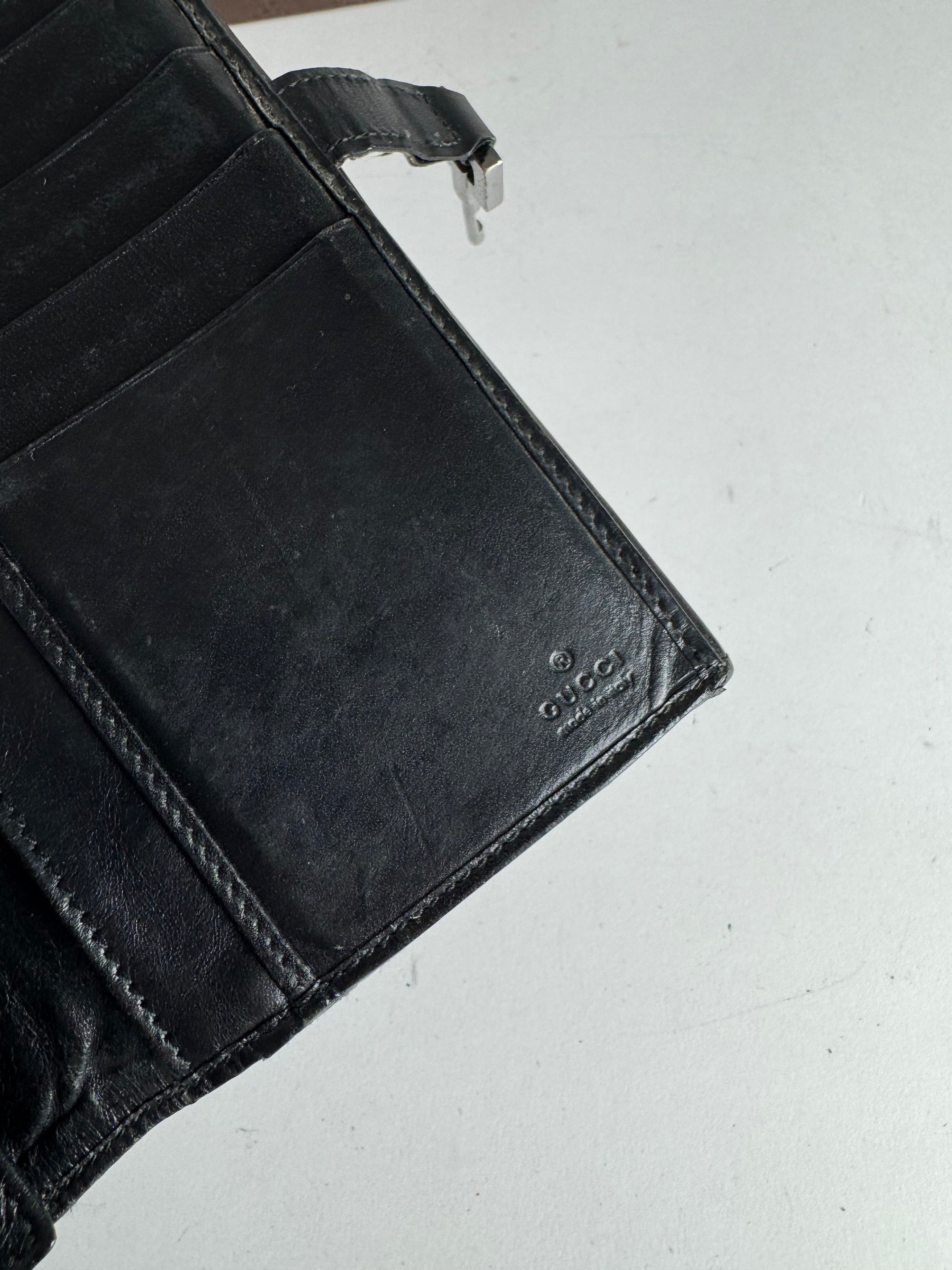 Gucci Vintage Jackie Monogram Leather Wallet Black Size ONE SIZE - 10 Thumbnail
