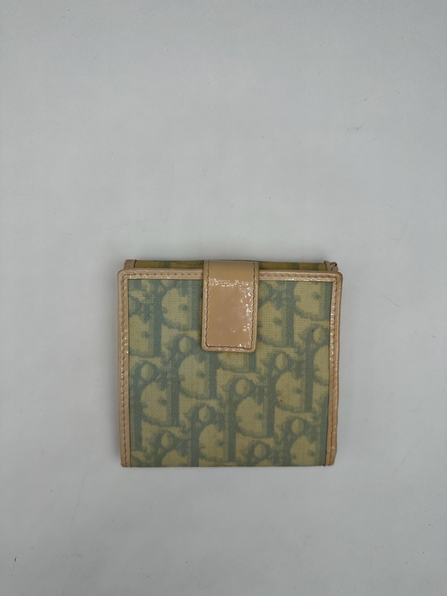 Dior Vintage Oblique Monogram Leather Wallet White blue Size ONE SIZE - 2 Thumbnail