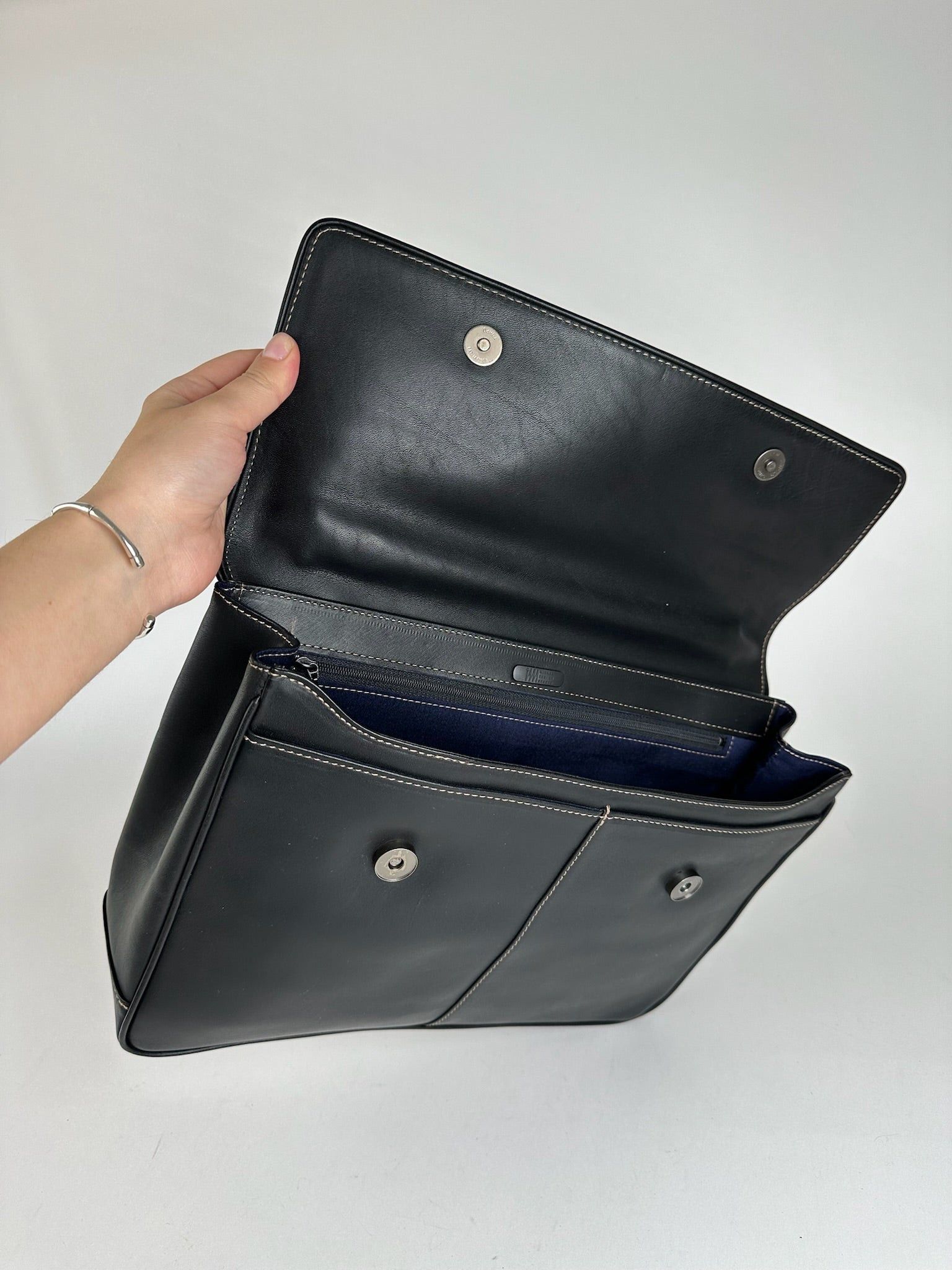 Issey Miyake Vintage Leather Briefcase black Size ONE SIZE - 3 Thumbnail