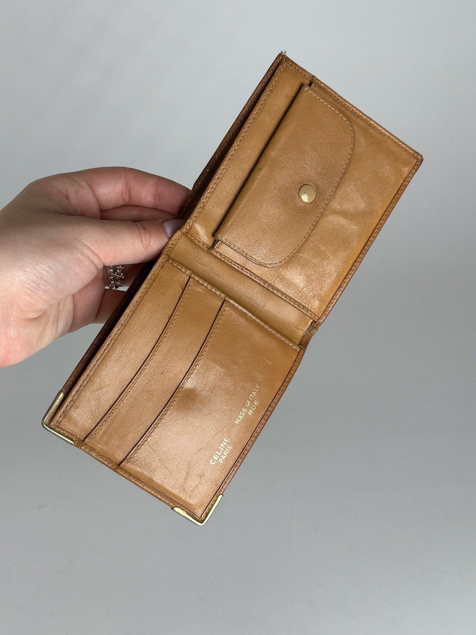 Celine Vintage Monogram leather Card Holder / Flapable Wallet Size ONE SIZE - 4 Thumbnail