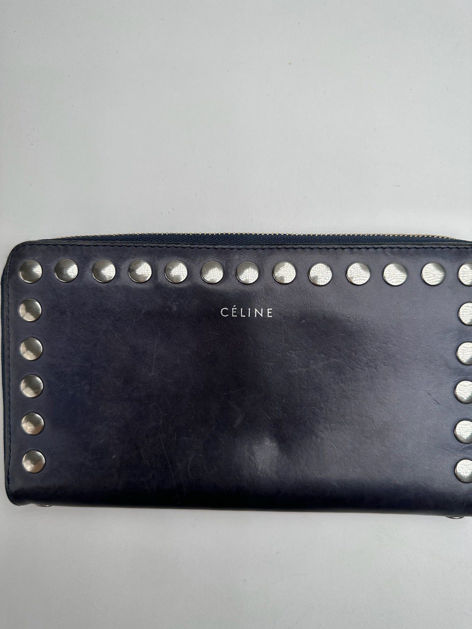 Celine Vintage Paris Studded Leather Wallet Black Size ONE SIZE - 6 Thumbnail