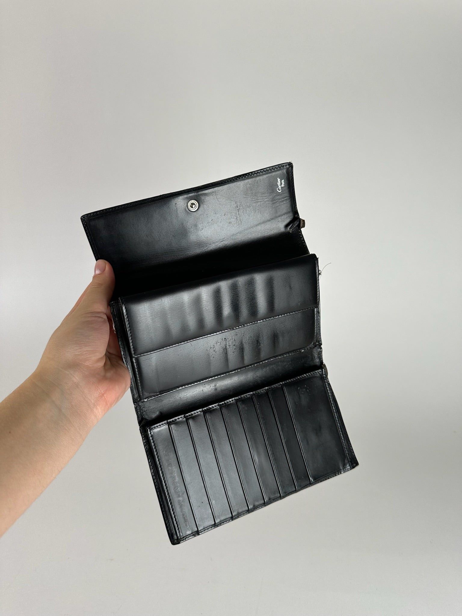 Cartier Vintage Panthere Leather Wallet Black Size ONE SIZE - 6 Thumbnail