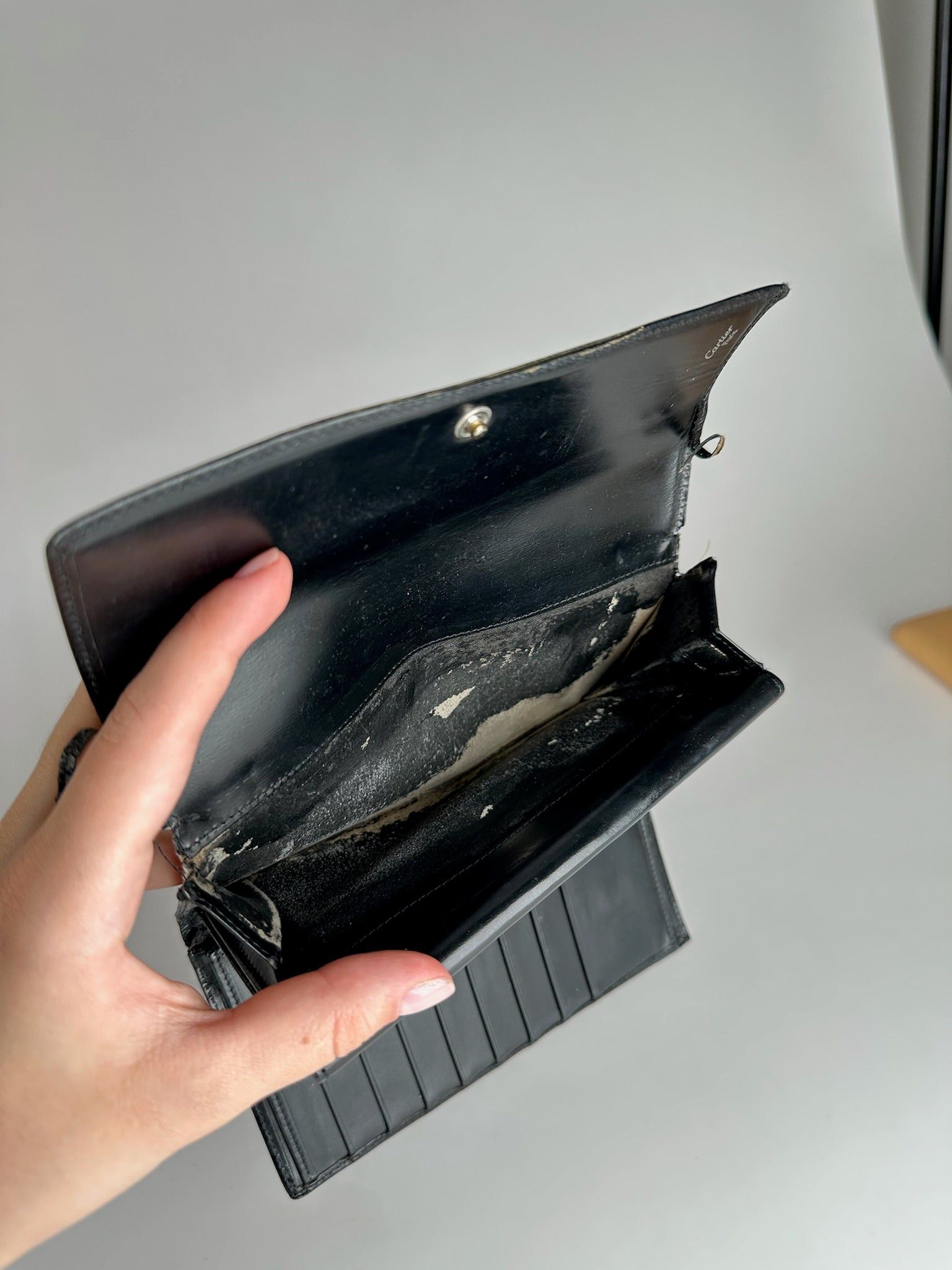 Cartier Vintage Panthere Leather Wallet Black Size ONE SIZE - 11 Thumbnail