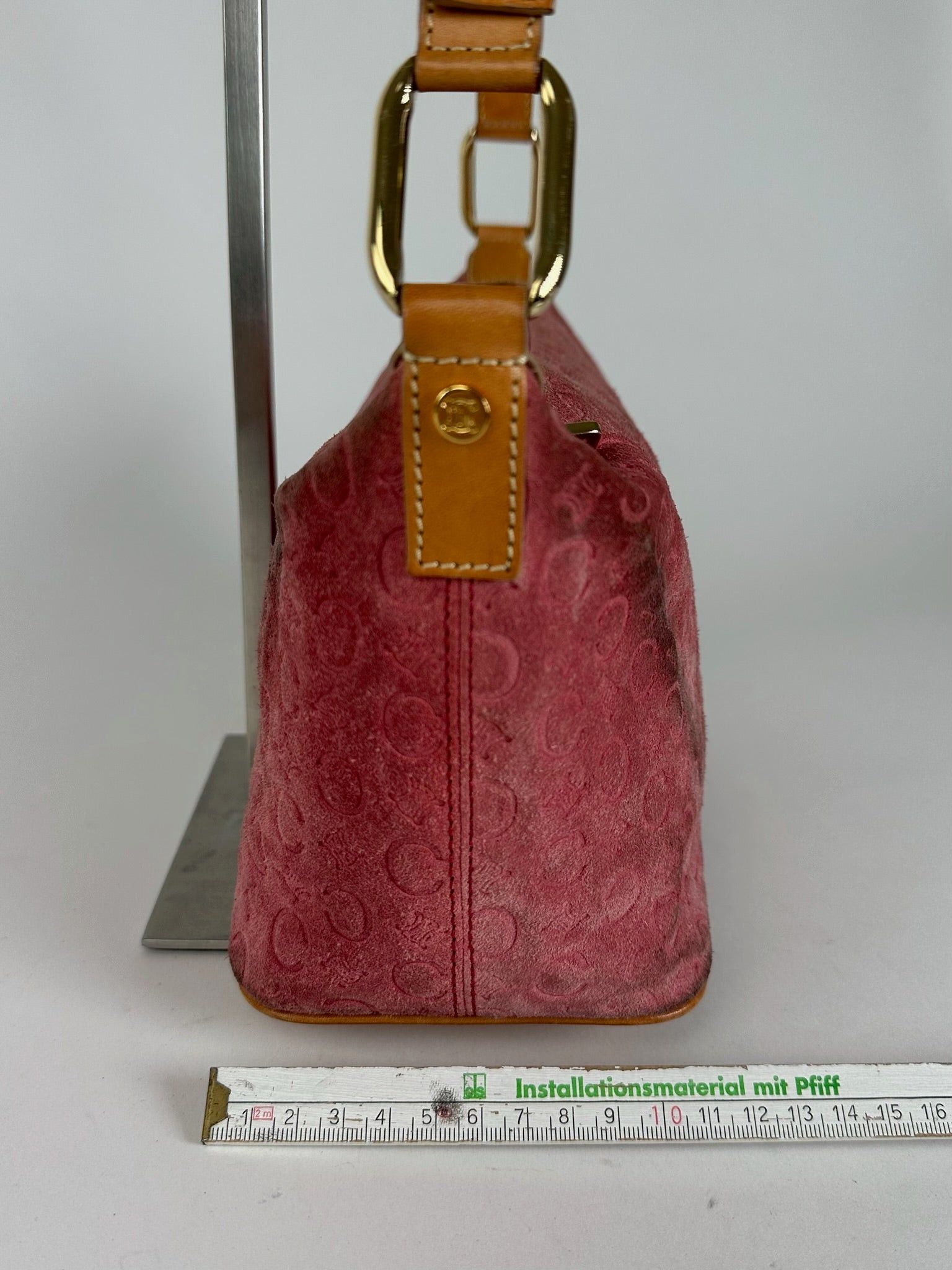 Celine Vintage Macadam Velour Leather Bag Pink Size ONE SIZE - 10 Thumbnail