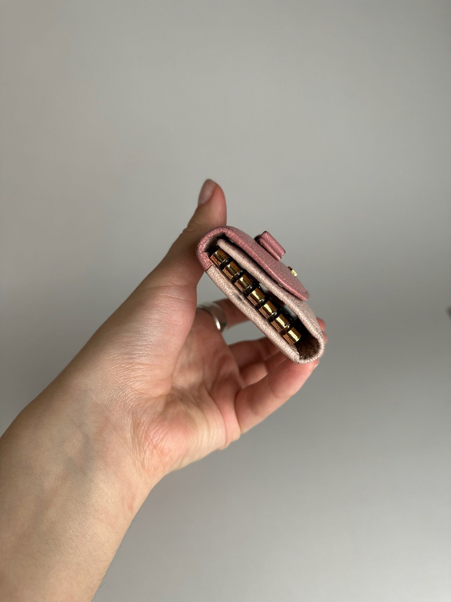 Miu Miu Vintage Leather Key Holder Pink Size ONE SIZE - 7 Thumbnail