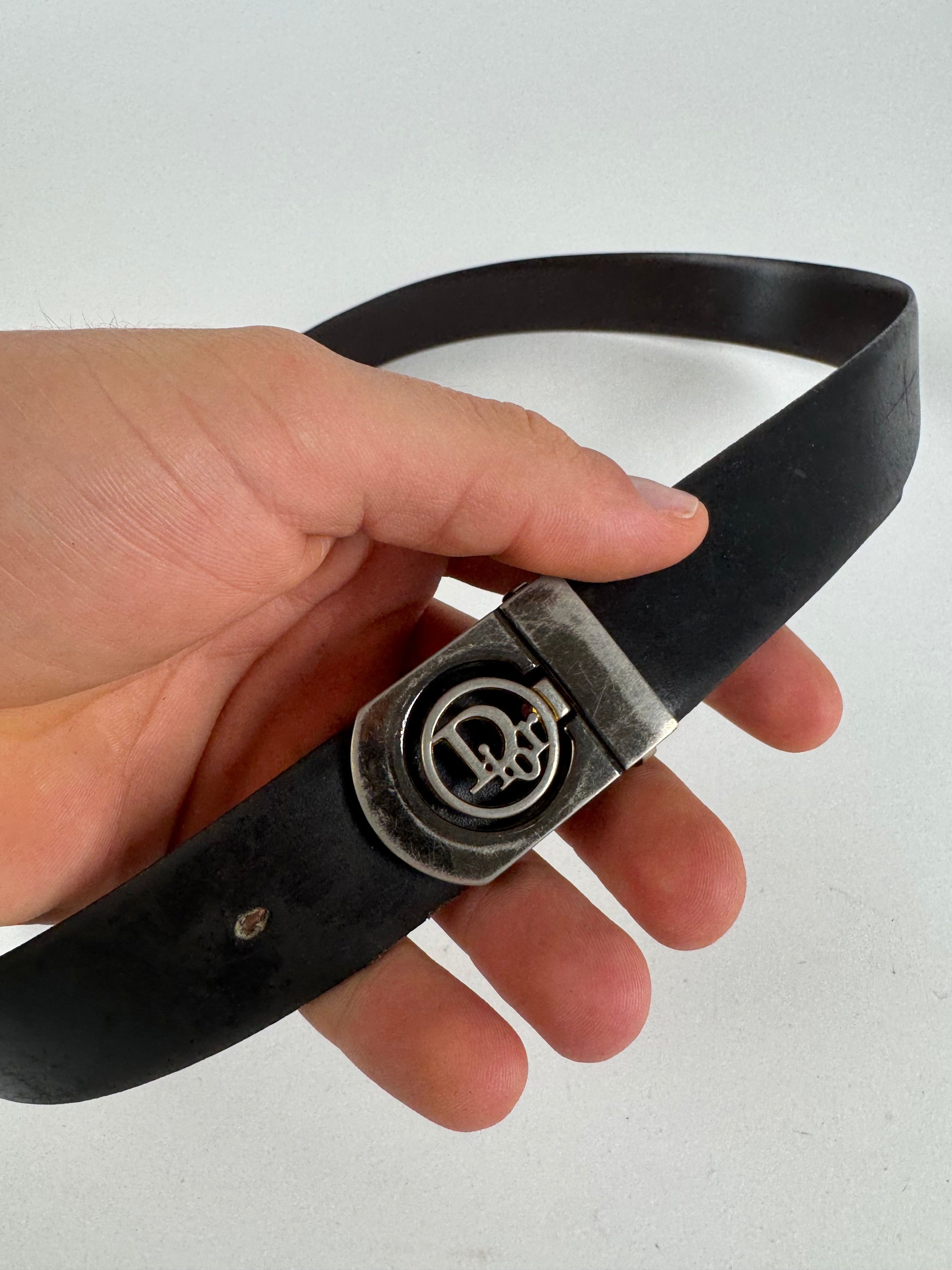 Dior Vintage Leather Belt black Size ONE SIZE - 7 Thumbnail