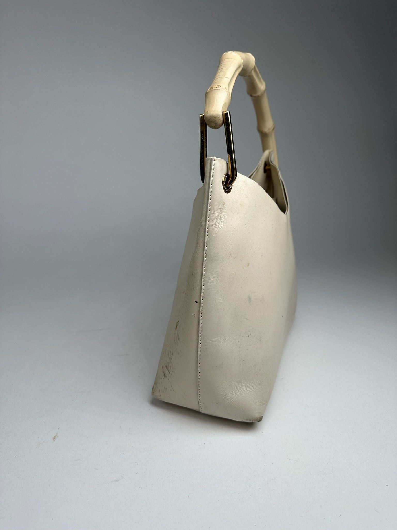 Gucci Vintage bamboo leather bag white Size ONE SIZE - 3 Thumbnail
