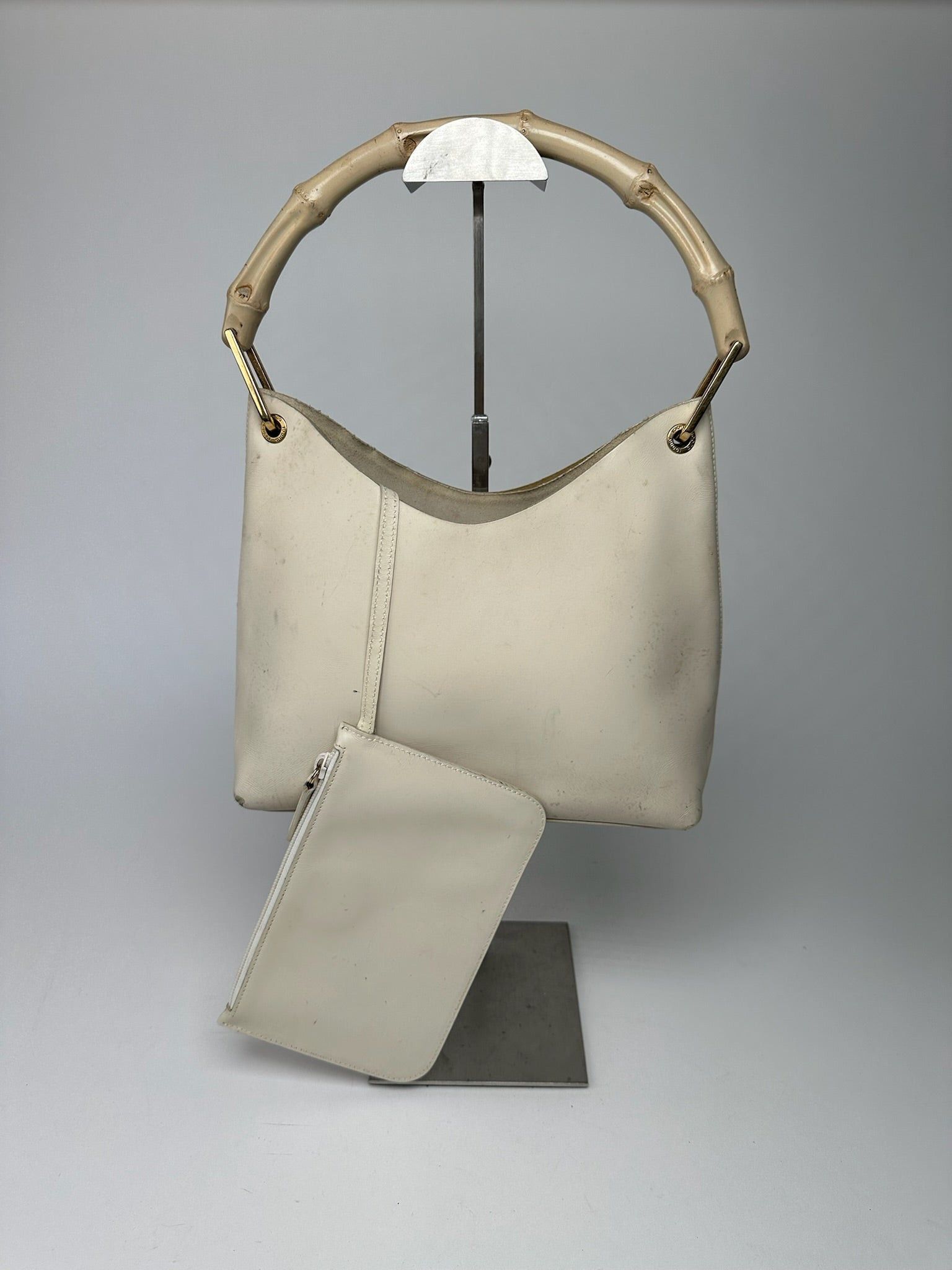 Gucci Vintage bamboo leather bag white Size ONE SIZE - 7 Thumbnail
