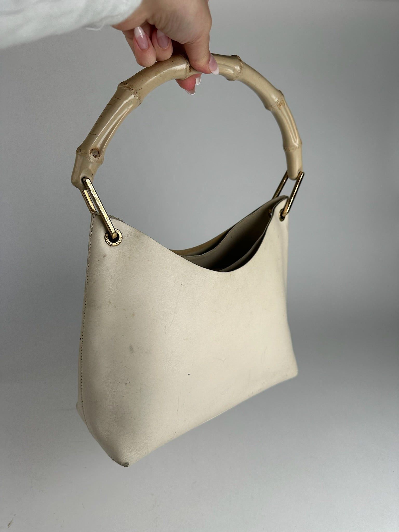 Gucci Vintage bamboo leather bag white Size ONE SIZE - 13 Thumbnail