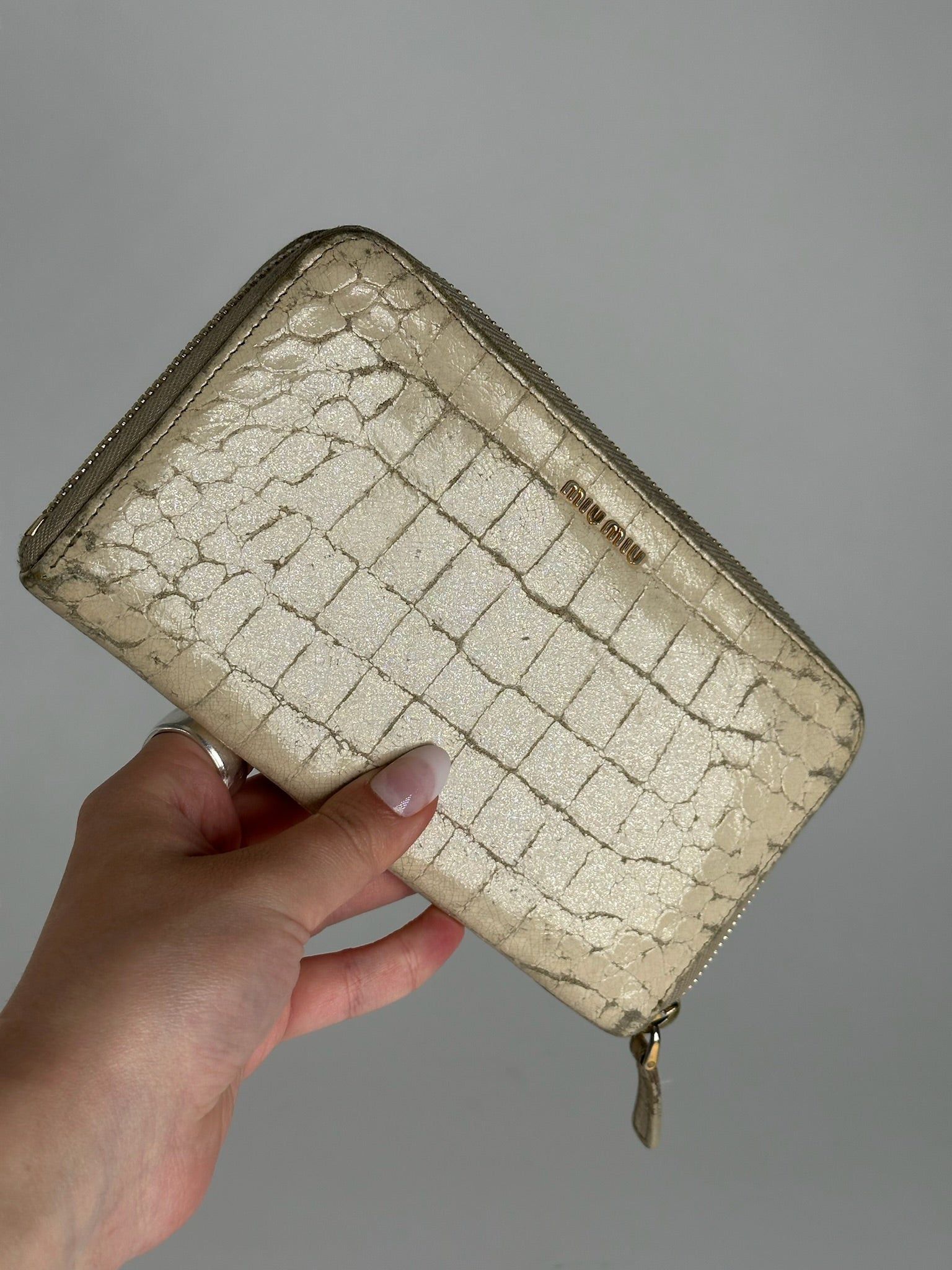 Miu Miu Vintage leather wallet white Size ONE SIZE - 4 Thumbnail
