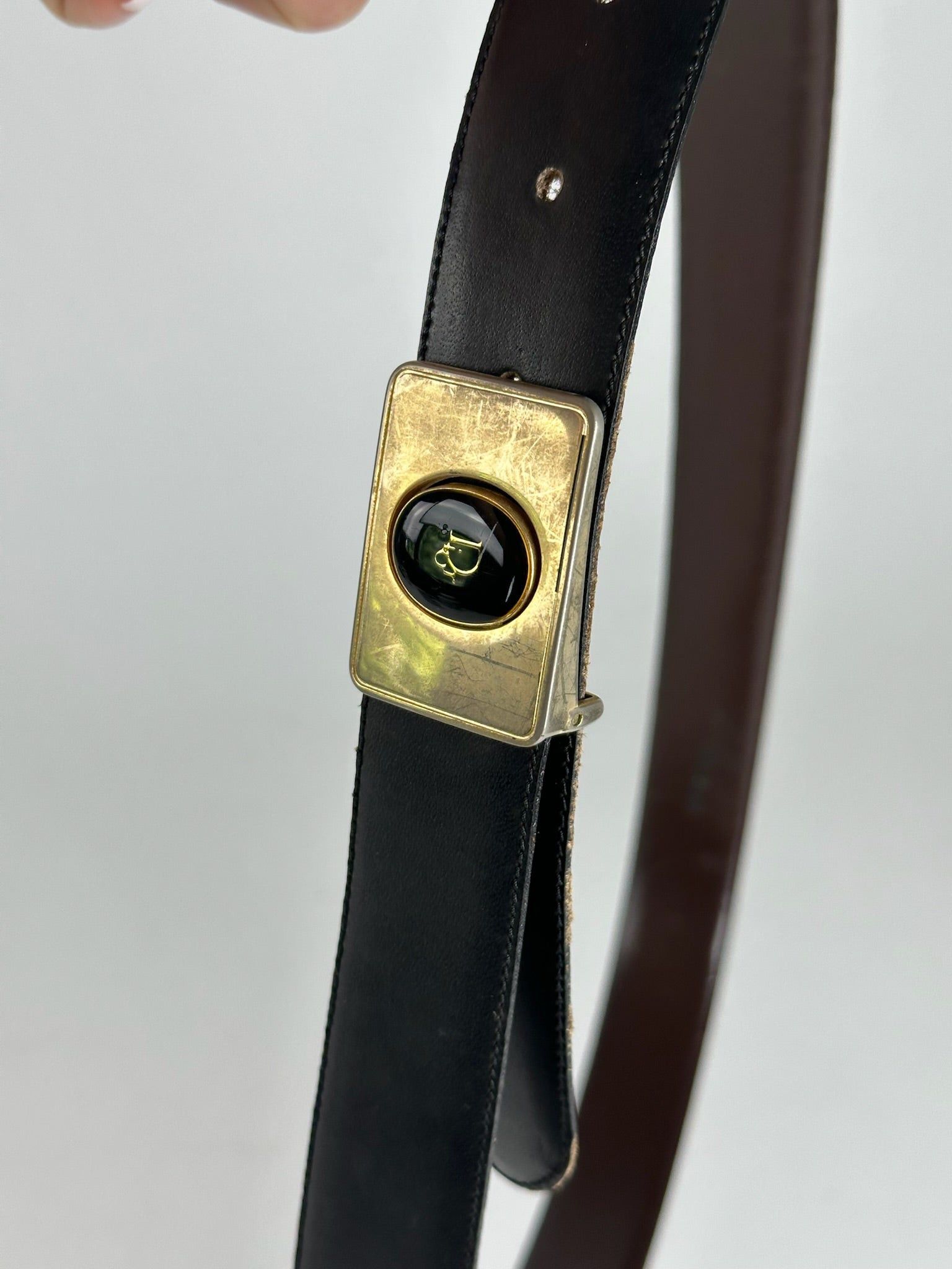 Dior Vintage Leather belt black Size ONE SIZE - 3 Thumbnail