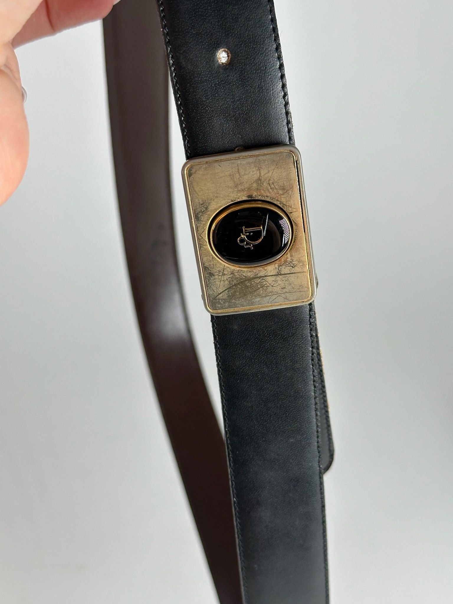 Dior Vintage Leather belt black Size ONE SIZE - 7 Thumbnail