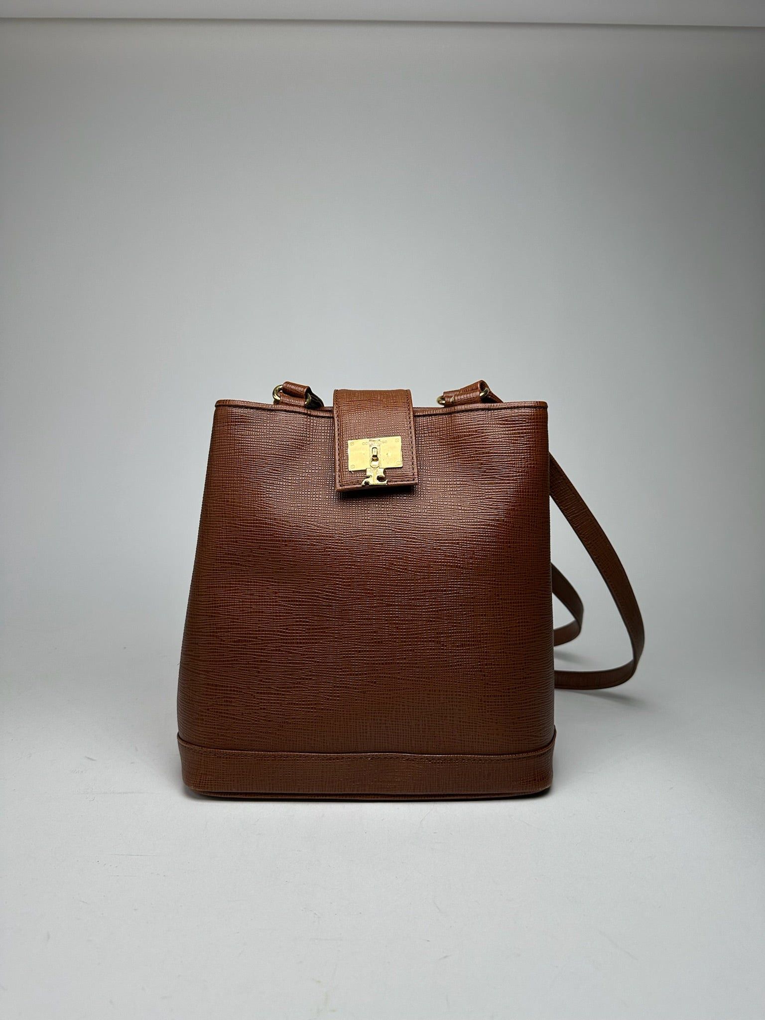 Courreges Vintage Leather bucket bag brown Size ONE SIZE - 7 Thumbnail
