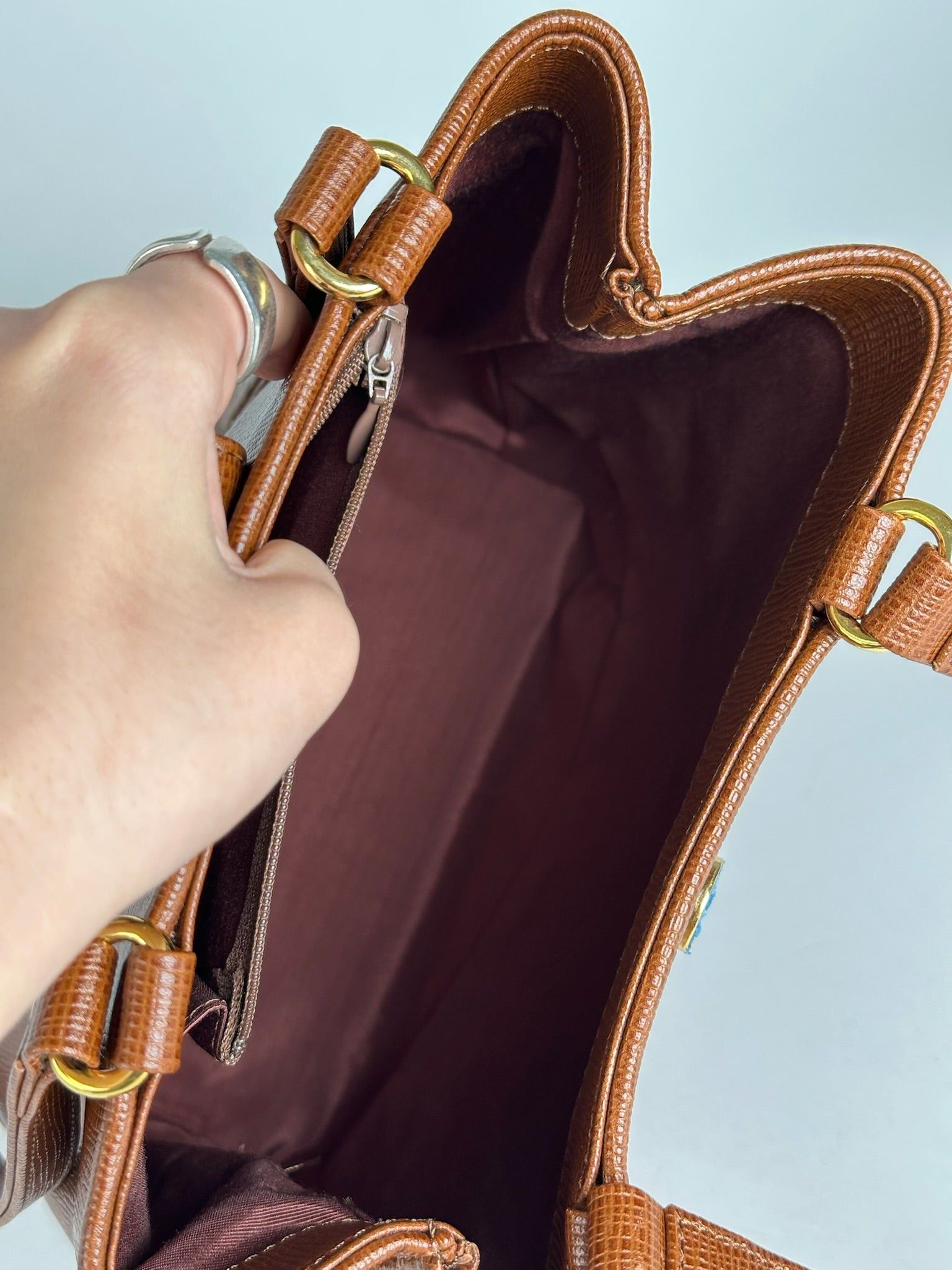 Courreges Vintage Leather bucket bag brown Size ONE SIZE - 5 Thumbnail