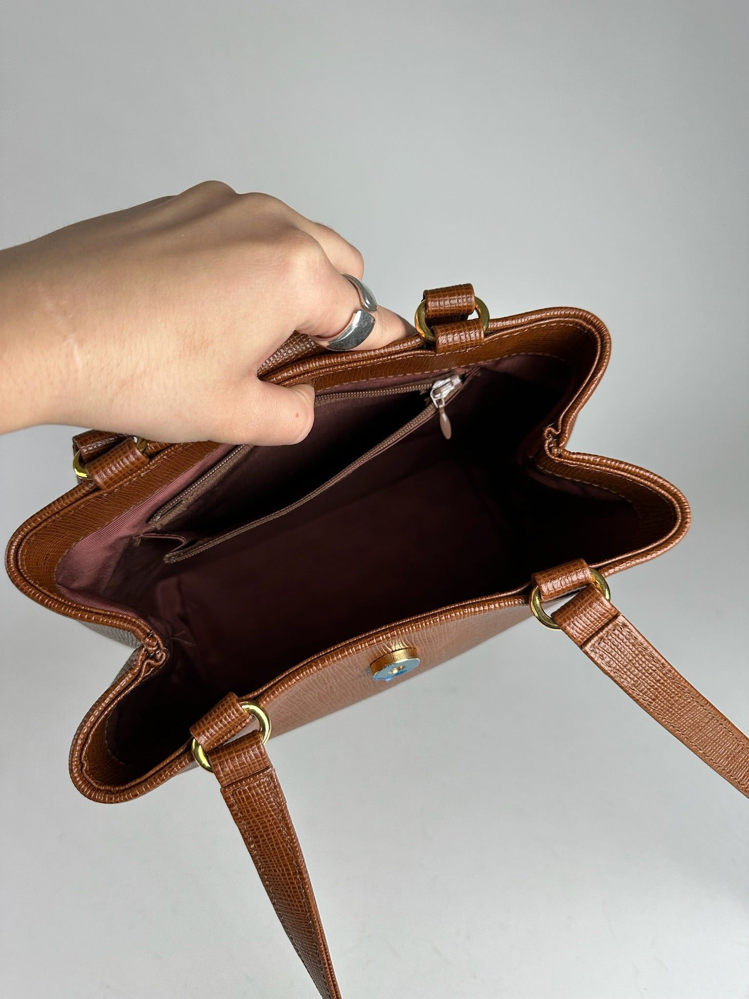 Courreges Vintage Leather bucket bag brown Size ONE SIZE - 6 Thumbnail