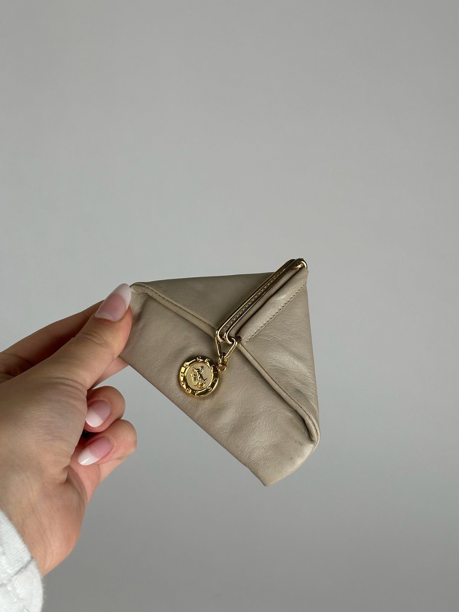 Celine Vintage Leather Card Holder Beige Size ONE SIZE - 2 Thumbnail