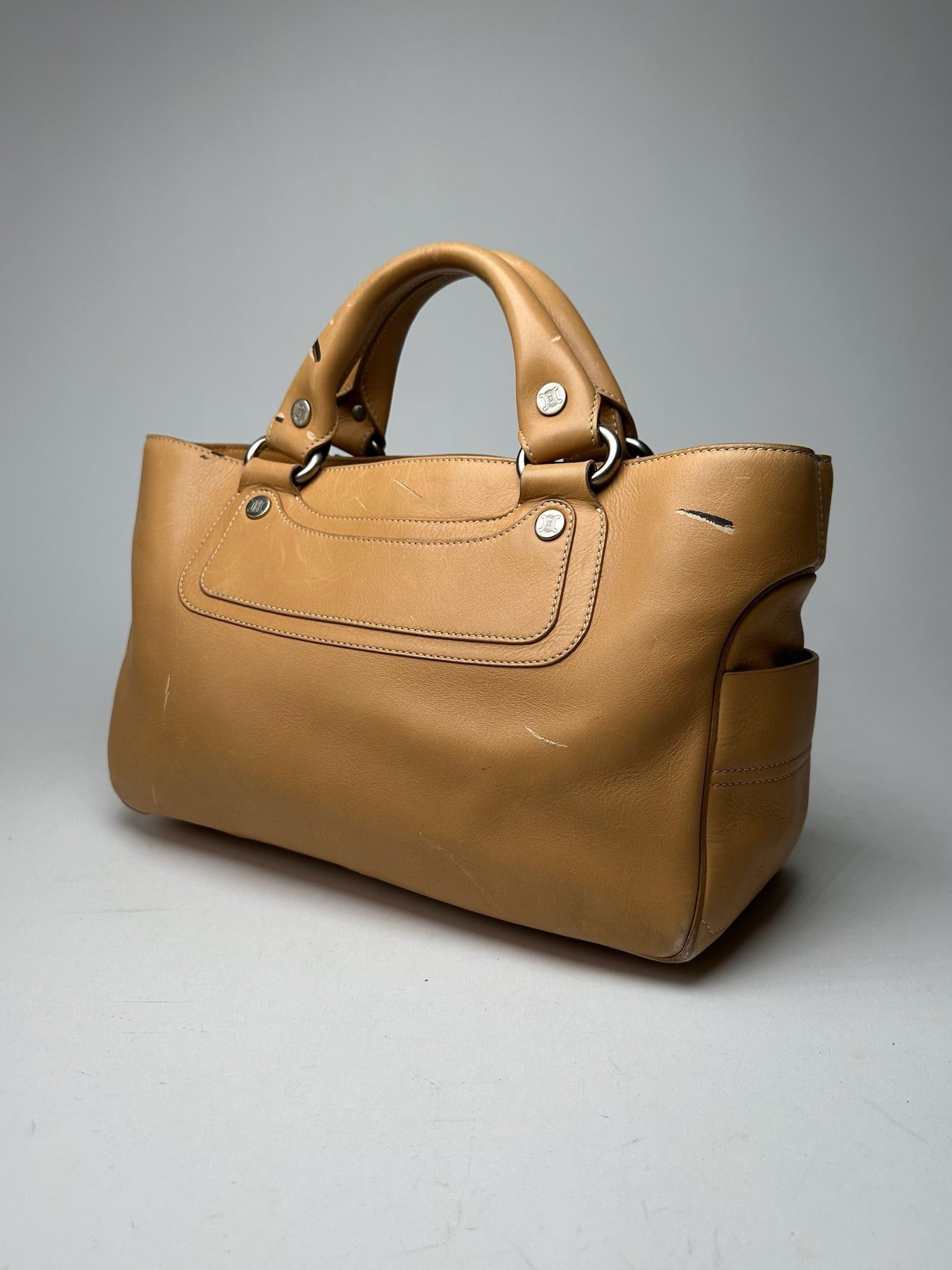 Celine Vintage Paris Leather Handbag beige Size ONE SIZE - 13 Thumbnail
