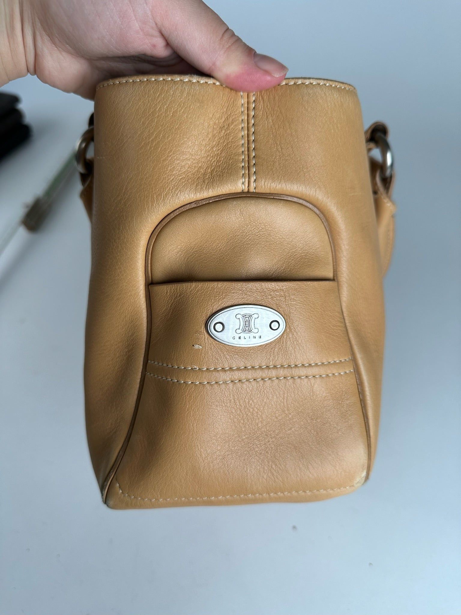Celine Vintage Paris Leather Handbag beige Size ONE SIZE - 5 Thumbnail