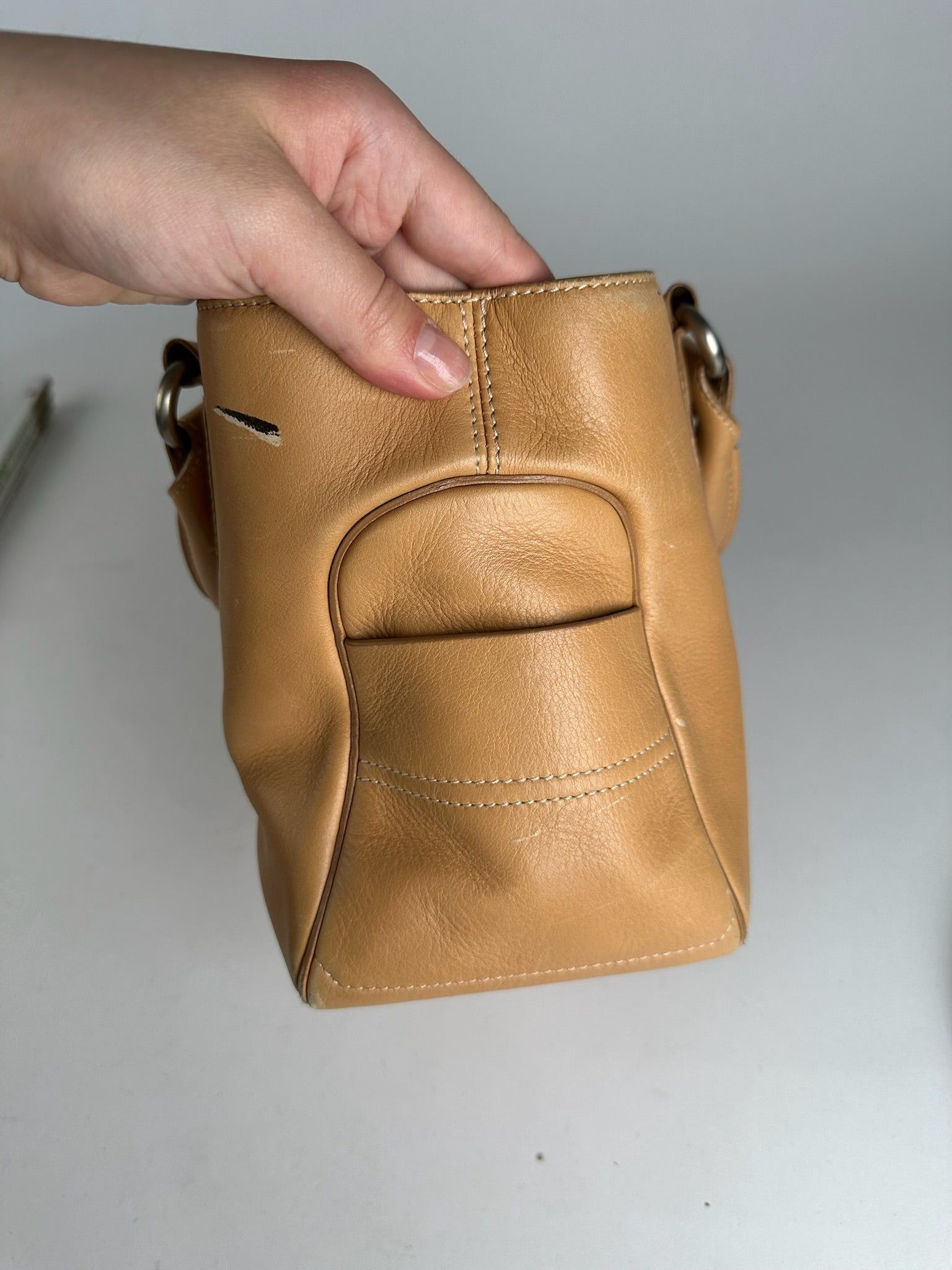 Celine Vintage Paris Leather Handbag beige Size ONE SIZE - 4 Thumbnail