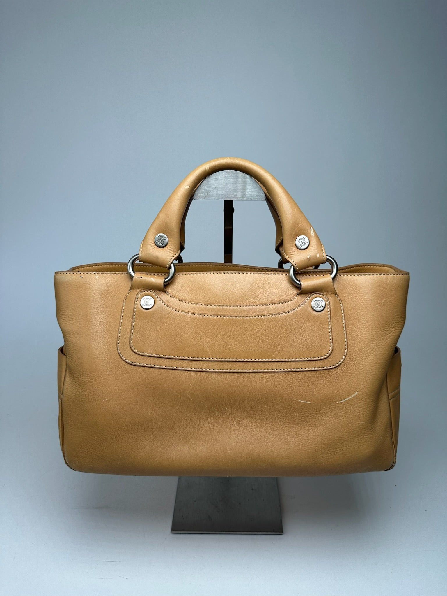 Celine Vintage Paris Leather Handbag beige Size ONE SIZE - 2 Thumbnail