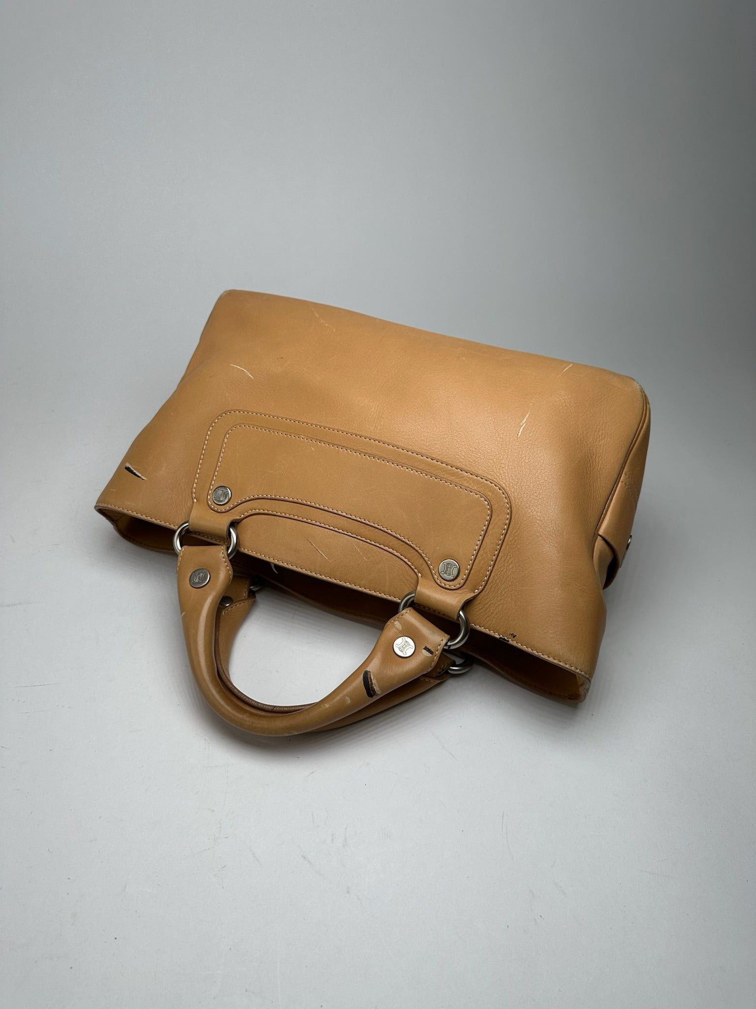 Celine Vintage Paris Leather Handbag beige Size ONE SIZE - 9 Thumbnail